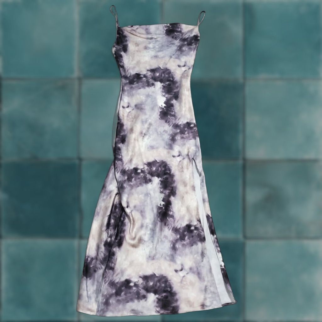 superdown VINTAGE Superdown Revolve Krystal Slit Maxi Dress Women S Grey Tie Dye Sleeveless Slip Size S / US 4 / IT 40 - 1 Thumbnail
