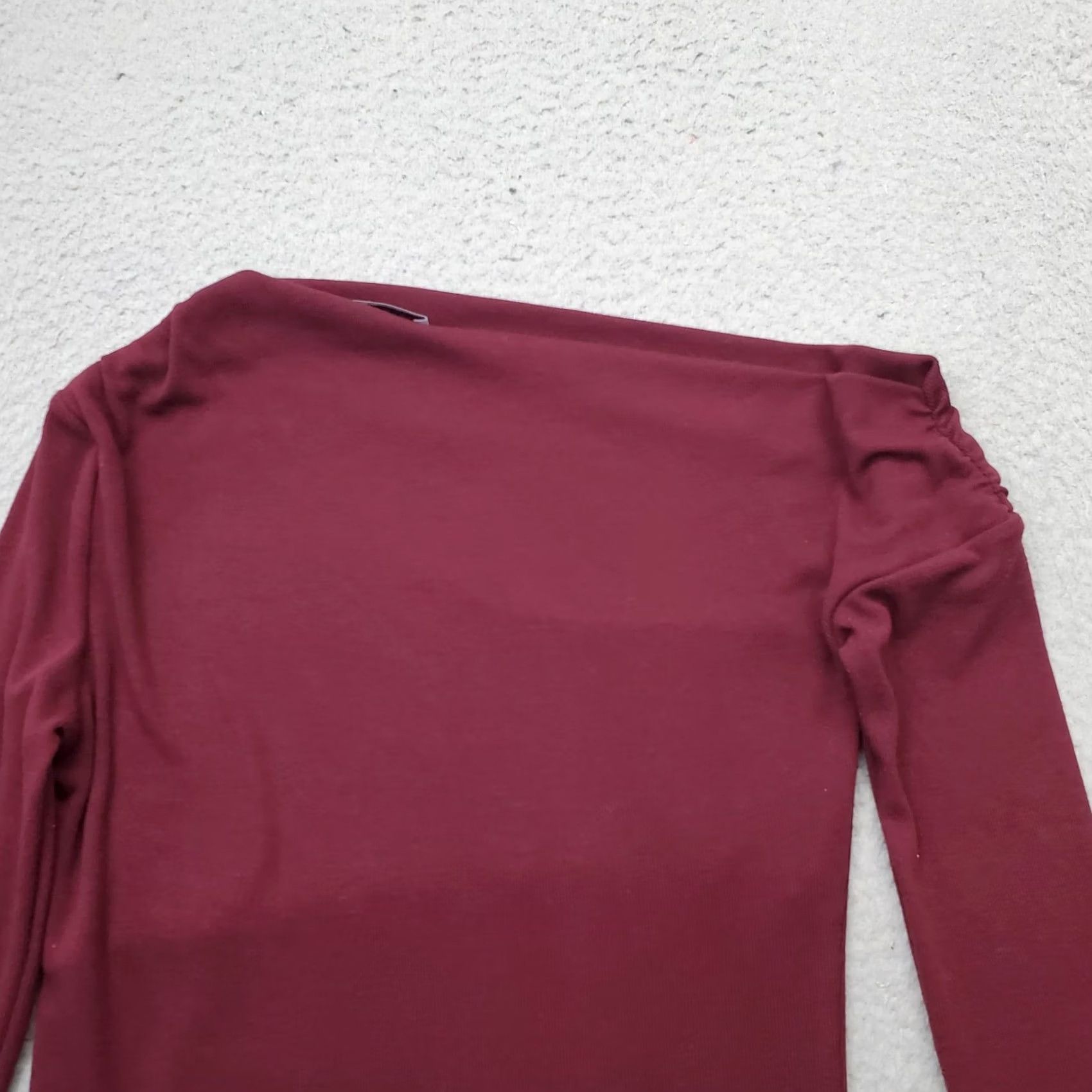 Vintage MNG Shirt Womens Small Red Fitted Stretch Long Sleeve Boat Neck EUC Women Shirt Top Size S / US 4 / IT 40 - 7 Thumbnail