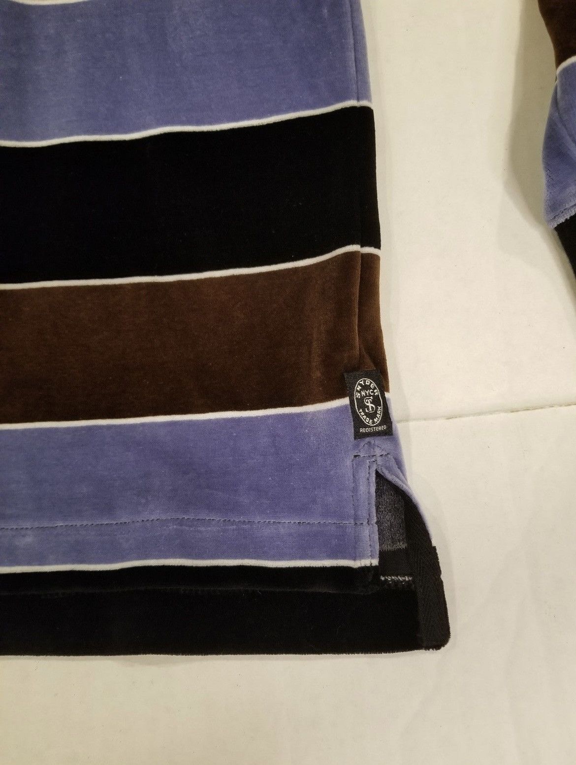 Todd Snyder Todd Snyder Wide Striped Velour Long Sleeve Polo Shirt XL Size US XL / EU 56 / 4 - 6 Thumbnail