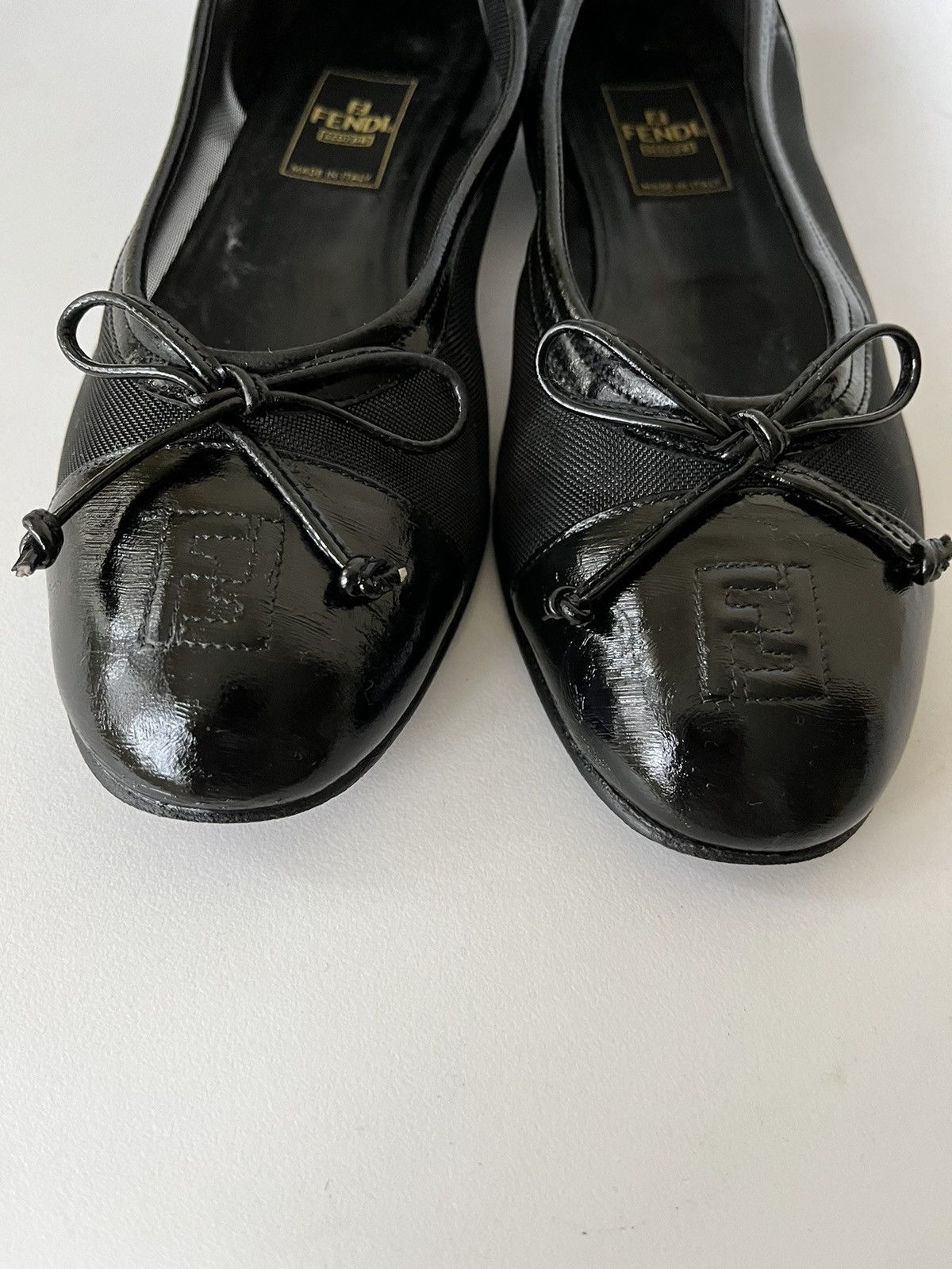 Fendi FENDI FF Logo Ballet Flat Mesh Leather Size US 7 / IT 37 - 3 Thumbnail