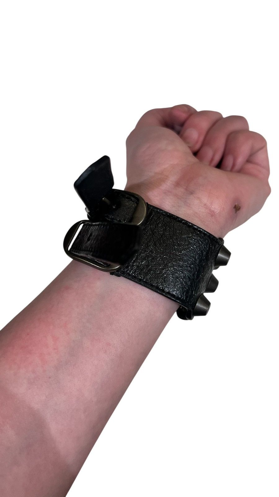 Balenciaga Balenciaga Black Agneau Triple Stud Leather Bracelet NWT Size ONE SIZE - 3 Thumbnail