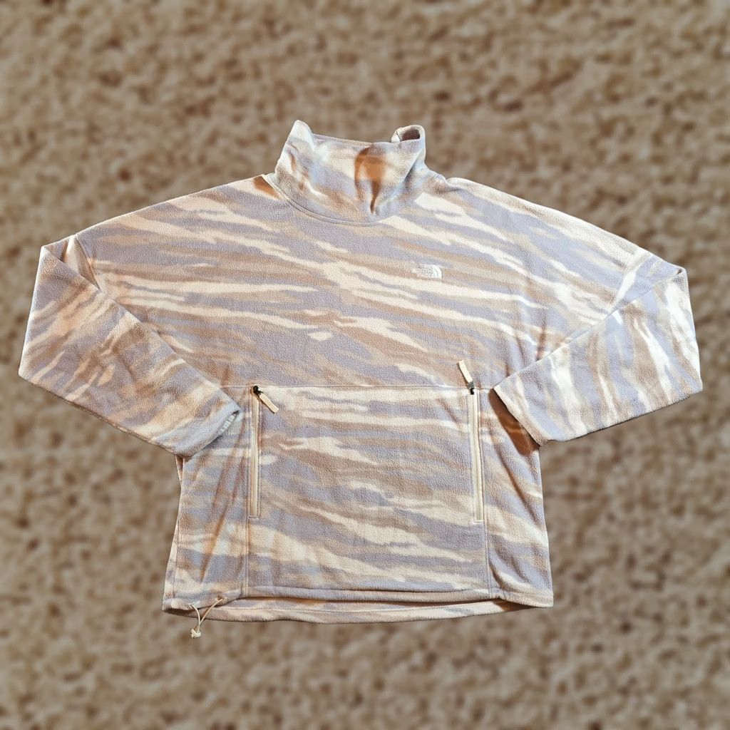 The North Face The North Face Sweater Womens Medium Beige Camo Fleece Pockets Pullover Casual Outdoor Size M / US 6-8 / IT 42-44 - 1 Thumbnail