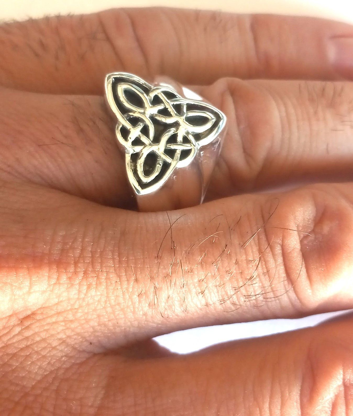 Other Men's silver ring, Celtic triangle knot ring men's 9 to 13 Size ONE SIZE - 2 Thumbnail