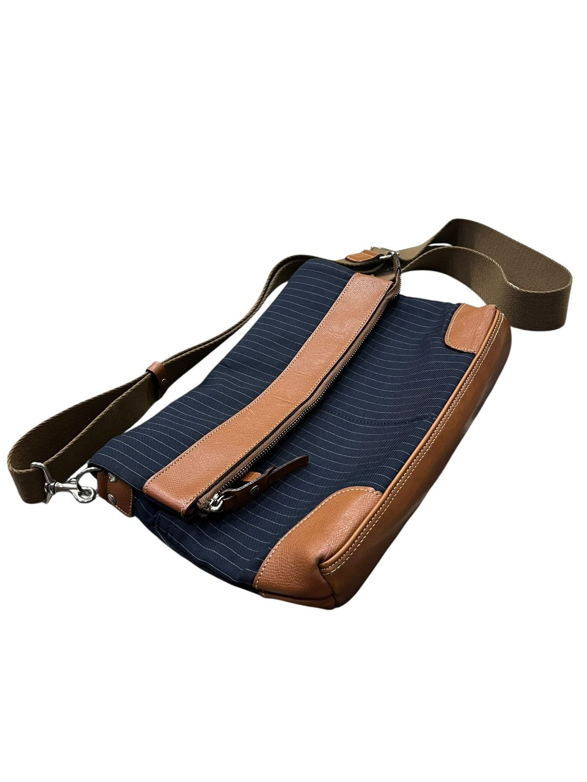 Takeo Kikuchi 🔥TAKEO KIKUCHI Made in Japan 2-Way Pinstripe Messenger Bag Size ONE SIZE - 6 Thumbnail
