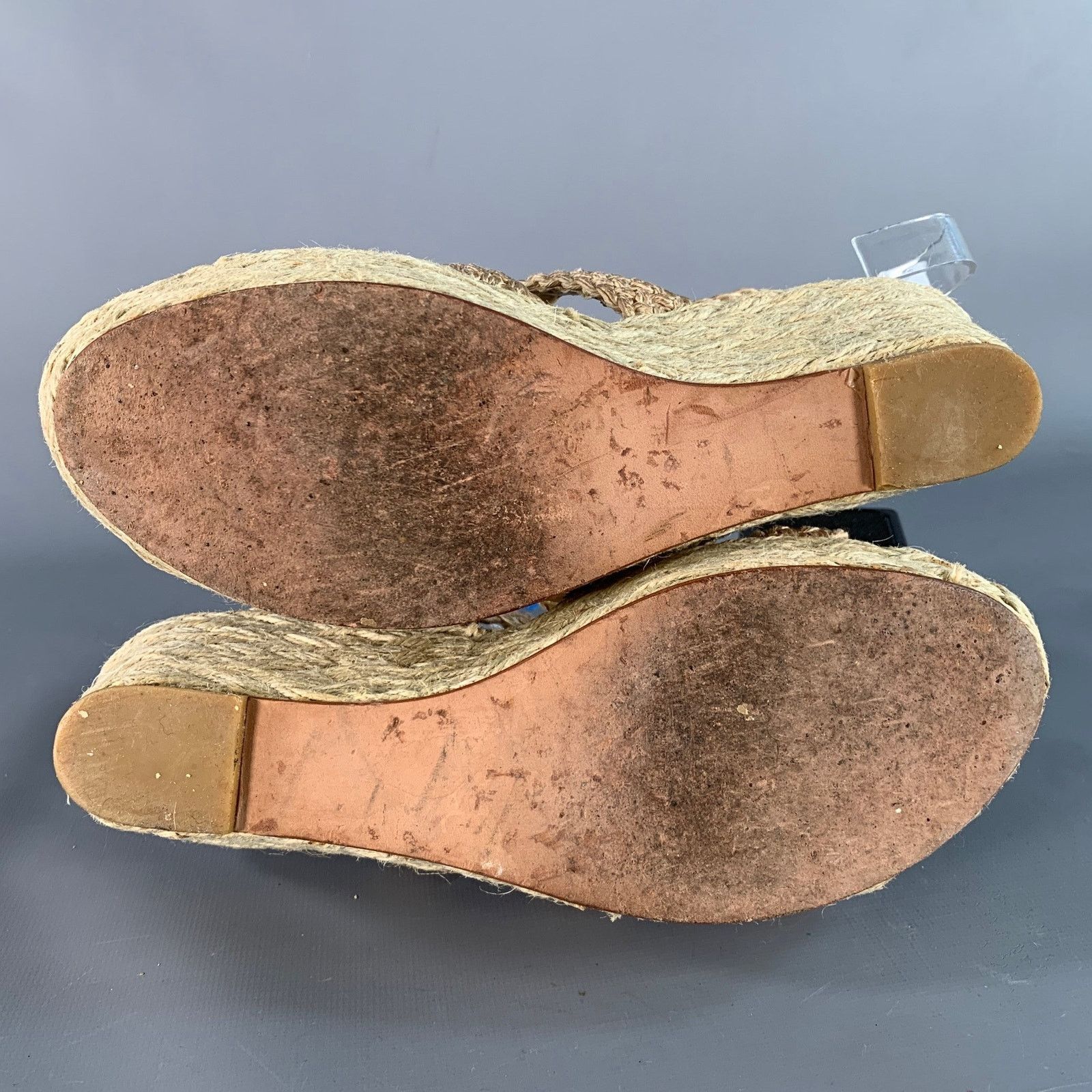 Stuart Weitzman STUART WEITZMAN 7 Beige Natural Metallic Espadrille Sandals Size US 7 / IT 37 - 6 Thumbnail