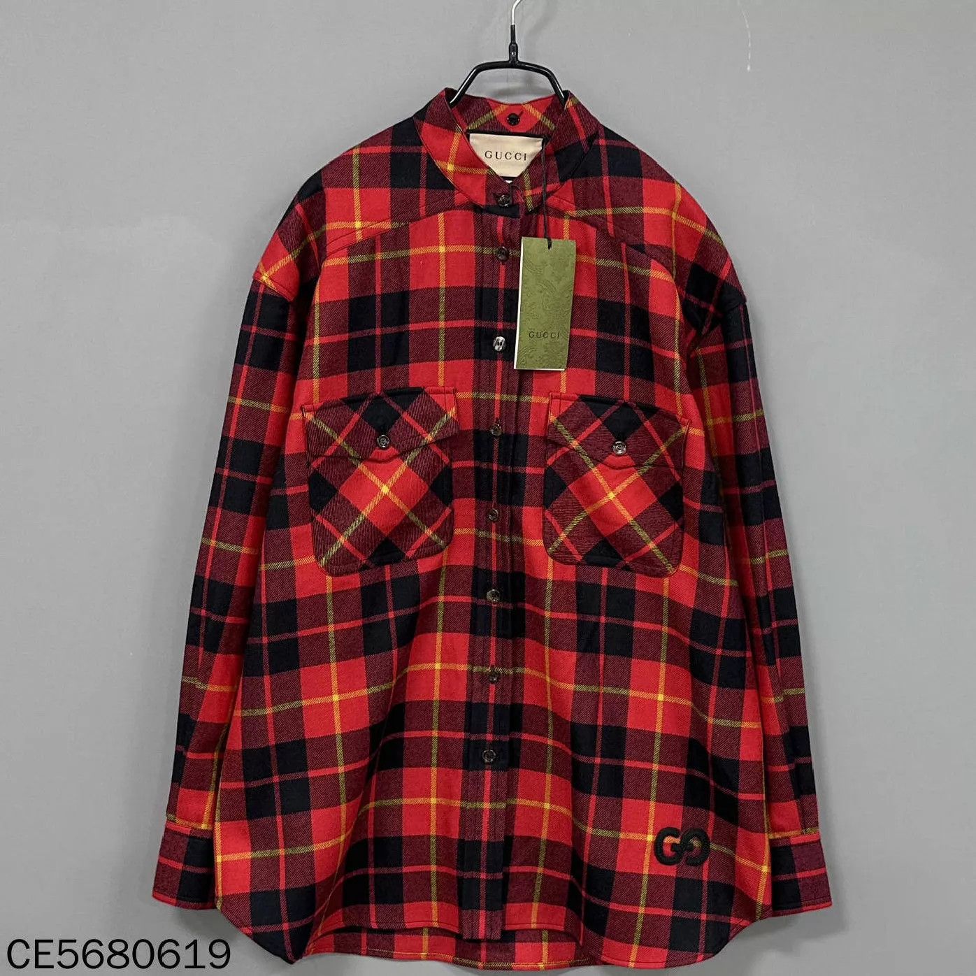 Gucci GUCCI Red Black Checkered Double G Shirt 38 Size XS / US 0-2 / IT 36-38 - 2 Thumbnail