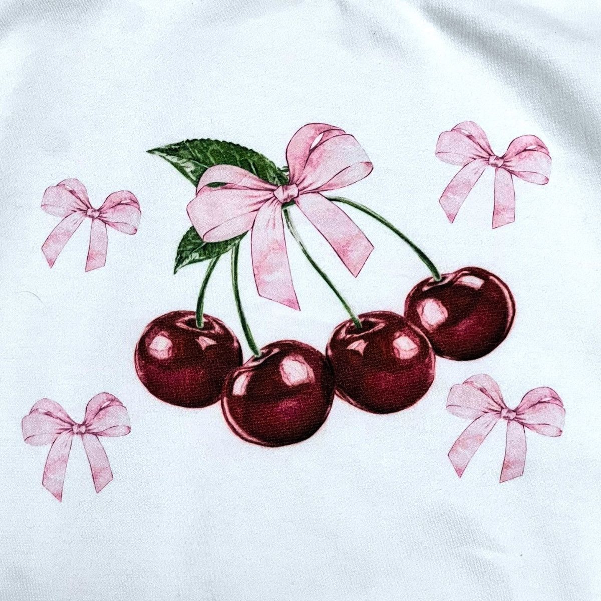 Dolls Kill Coquette Cherry and Bows Printed Crewneck by RomWe Size L / US 10 / IT 46 - 2 Thumbnail