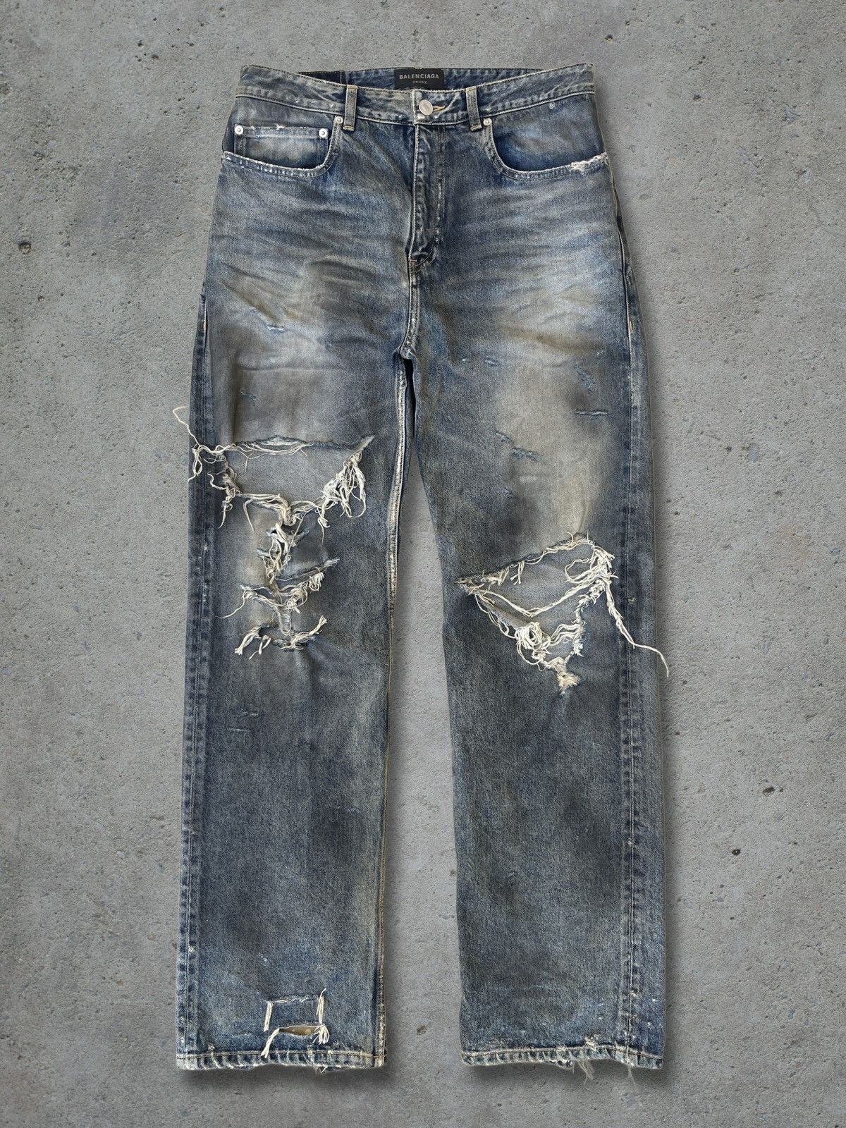 Balenciaga Balenciaga SS22 Oil Spill Mudwash Slim Fit Denims Size US 31 - 1 Thumbnail