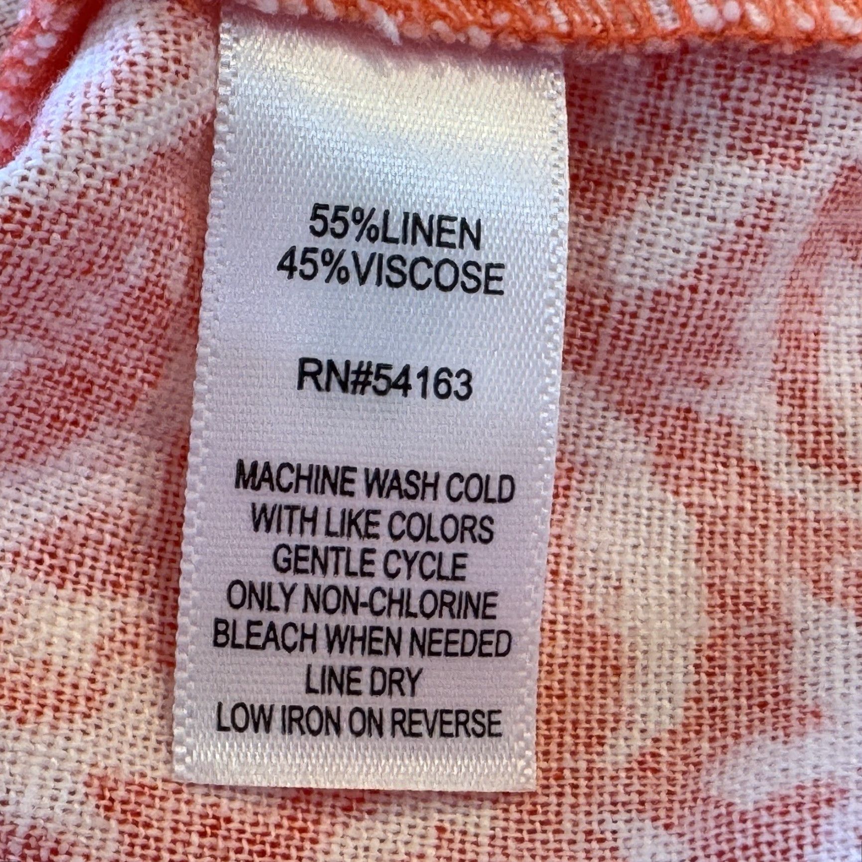Vintage Marc New York Boho Top Womens Size L Orange Damask 3/4 Sleeve V-Tie Neck Linen Blouse Size L / US 10 / IT 46 - 8 Thumbnail