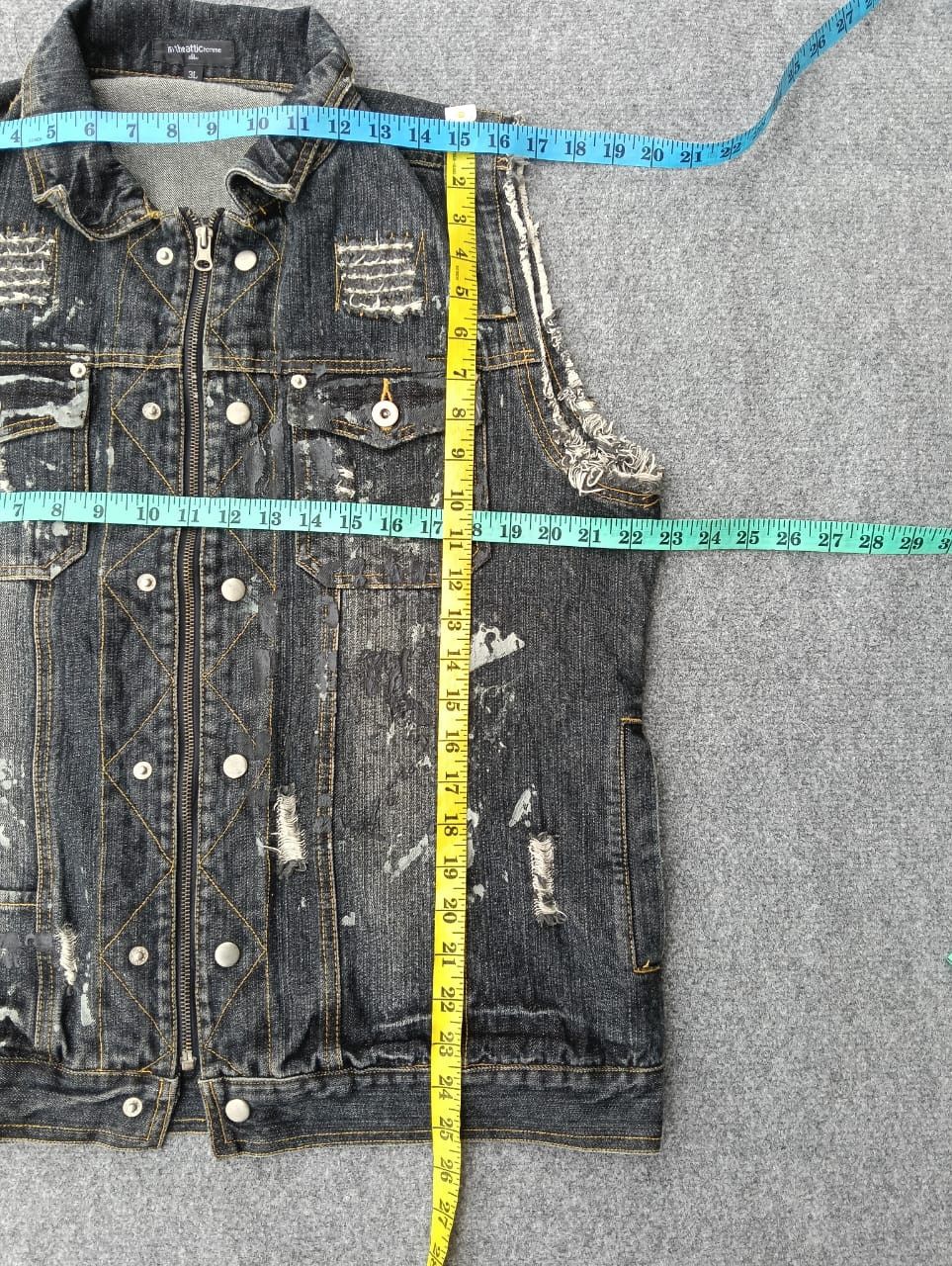 In The Attic IN THE ATTIC homme Destroyed Denim sleeveless jacket. Size US M / EU 48-50 / 2 - 7 Thumbnail