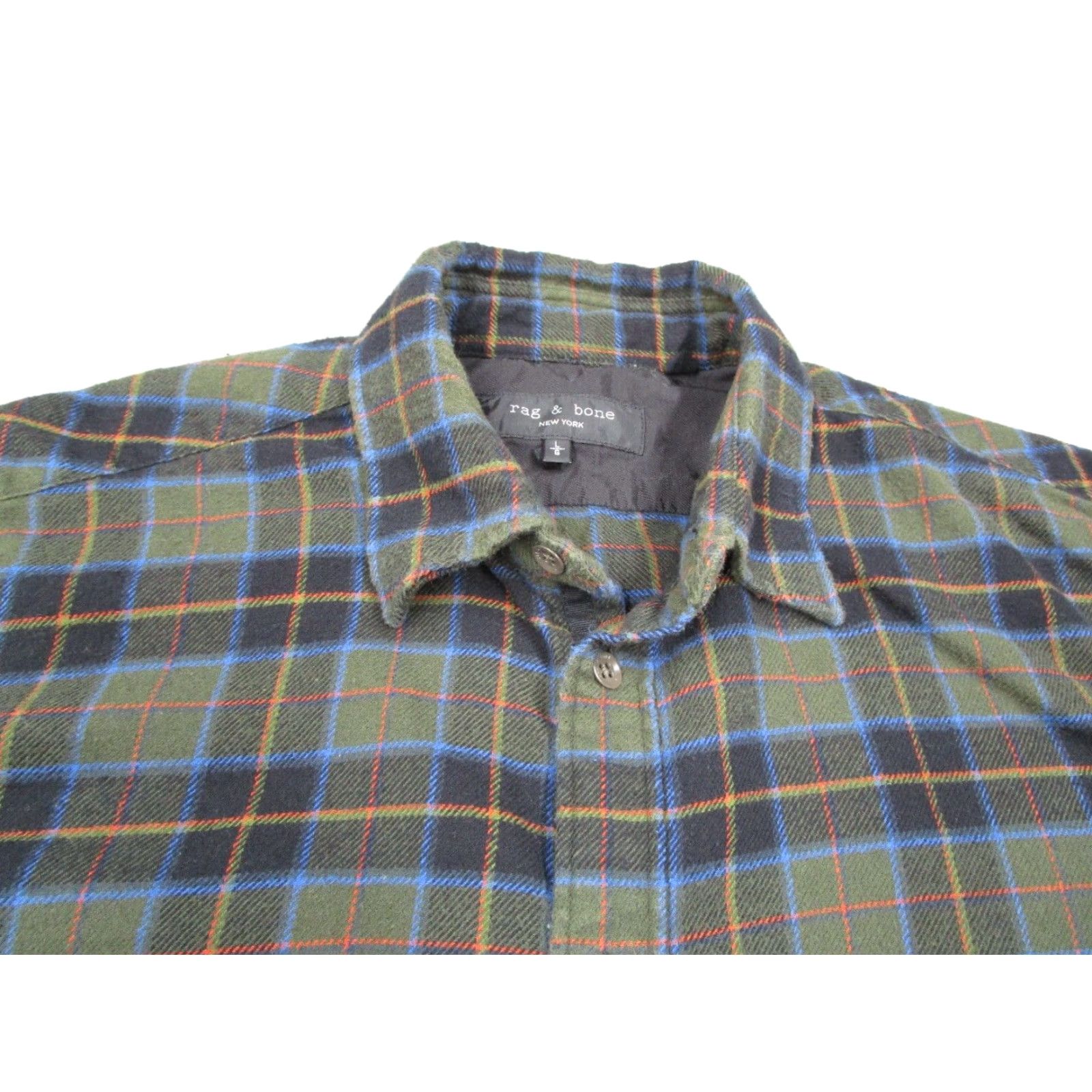 Rag & Bone Rag & Bone Mens Large Green Plaid Long Sleeve Flannel Button Up Shirt Cotton Blend Size US L / EU 52-54 / 3 - 2 Thumbnail