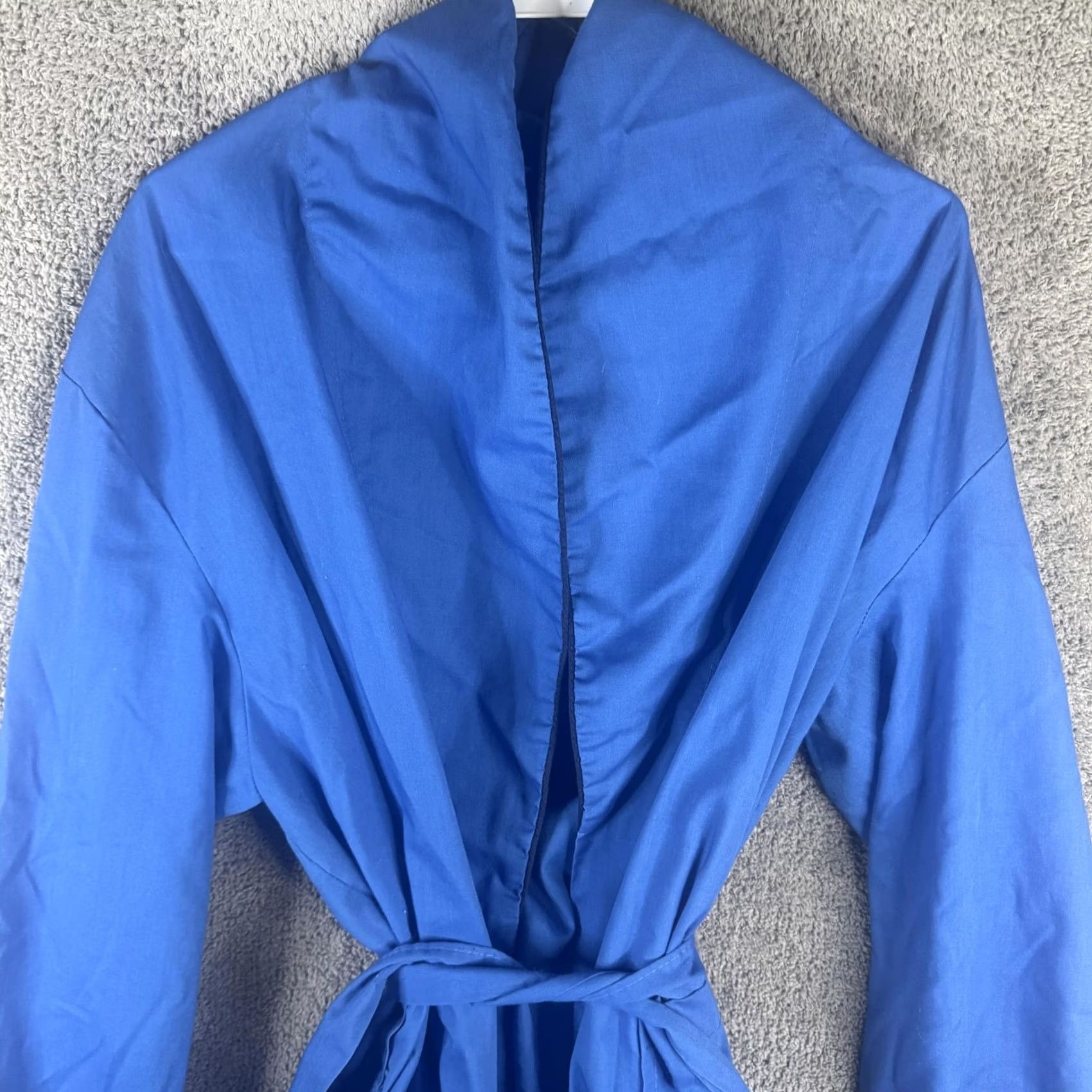 Vintage VINTAGE Robe Mens Medium Blue Belted Long Sleeve Polycotton Lounge Bathrobe Size US M / EU 48-50 / 2 - 4 Thumbnail