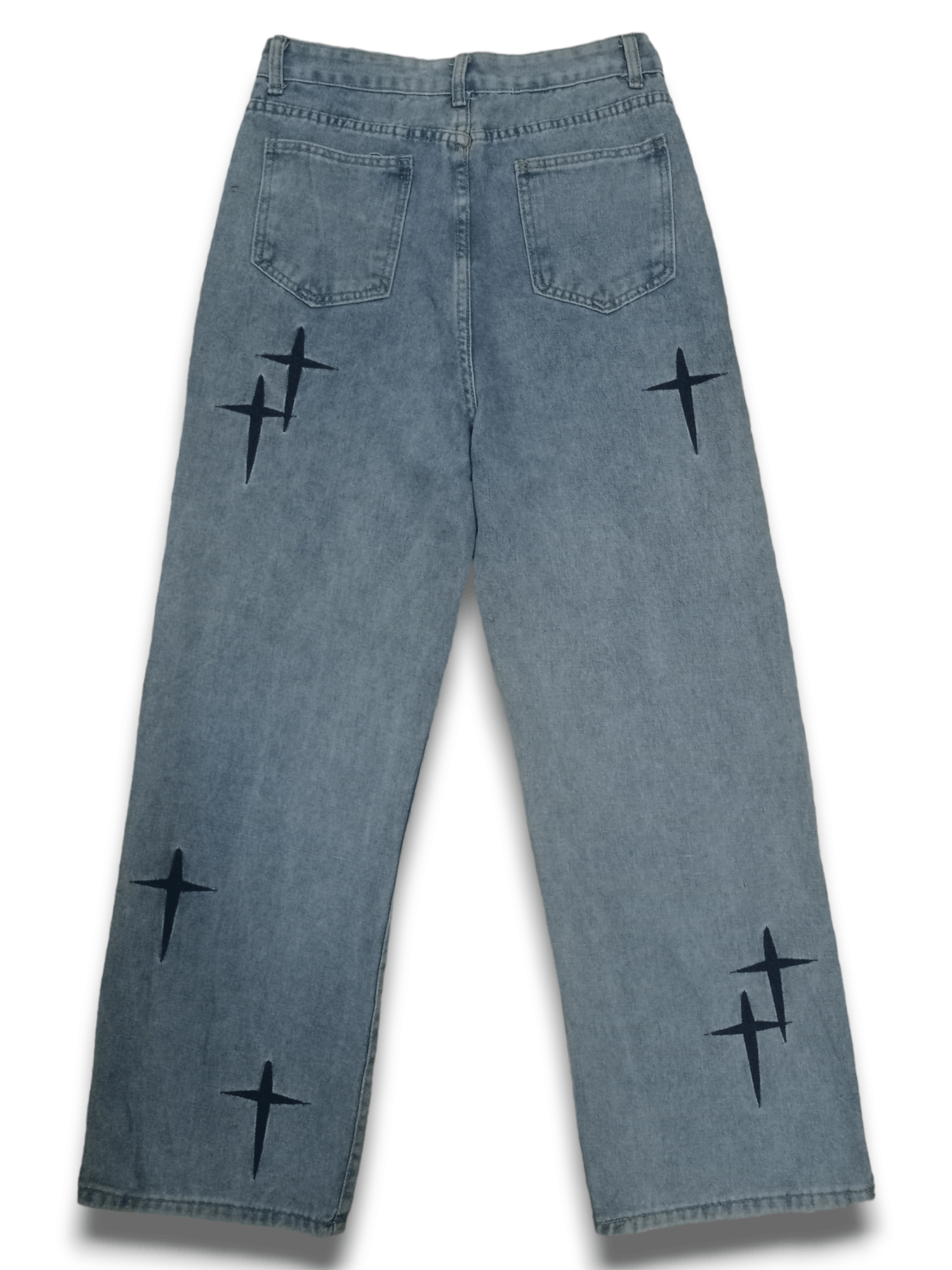 Japanese Brand Vintage Japanese Brand Cross Embroidered Baggy Jeans Size US 28 / EU 44 - 4 Thumbnail