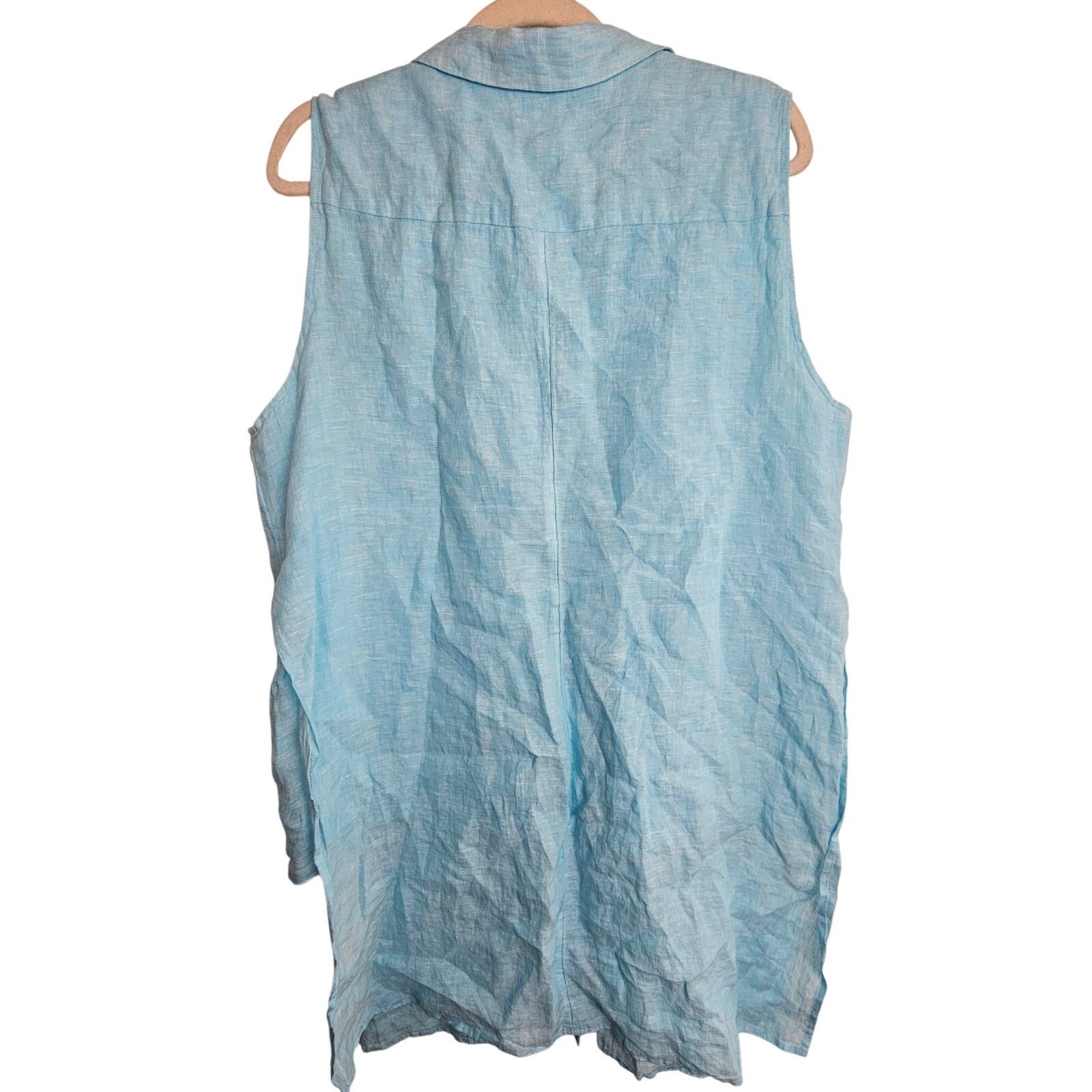 Chicos Chicos Womens Linen Top L Coastal Grandma Resortwear Beach Size L / US 10 / IT 46 - 7 Thumbnail