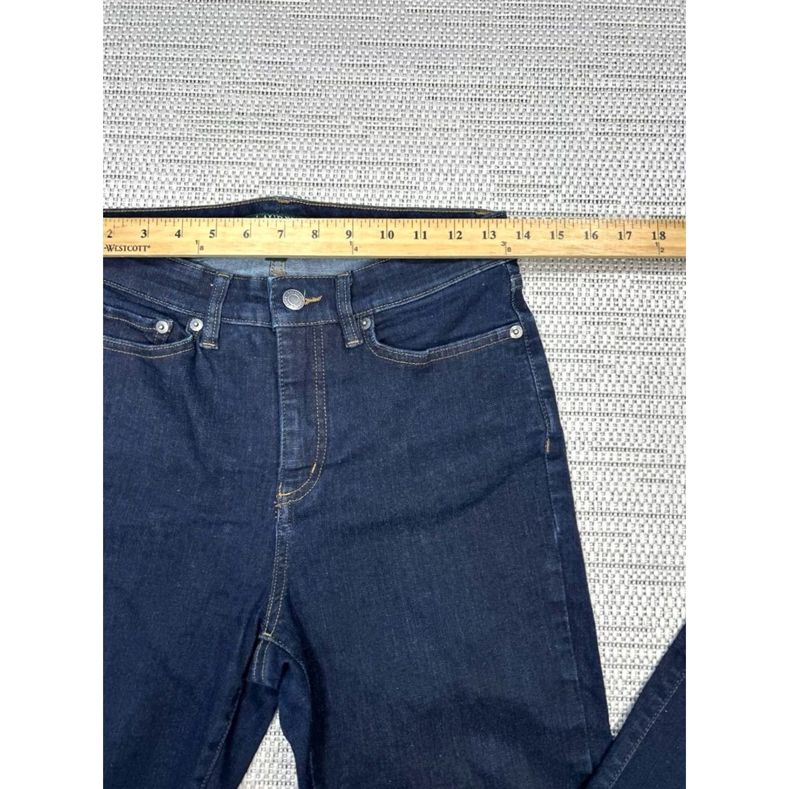 Ralph Lauren Lauren Ralph Jeans Womens 8 Blue Premier Curvy Straight Denim Logo 27x28 Size 30" / US 8 / IT 44 - 6 Thumbnail