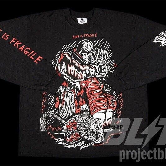 Designer 2023 WARREN LOTAS LOVE IS FRAGILE L/S T-Shirt BLACK Size XL Size US XL / EU 56 / 4 - 1 Thumbnail