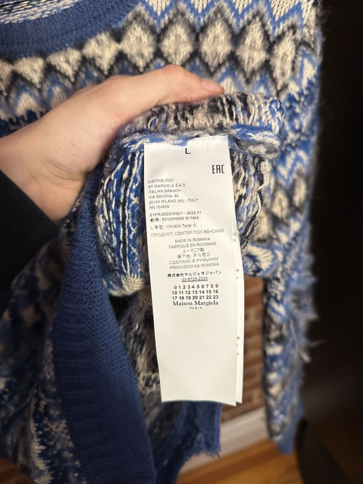Maison Margiela FW/22 Fair Isle Wool distressed Sweater Size US L / EU 52-54 / 3 - 14 Thumbnail