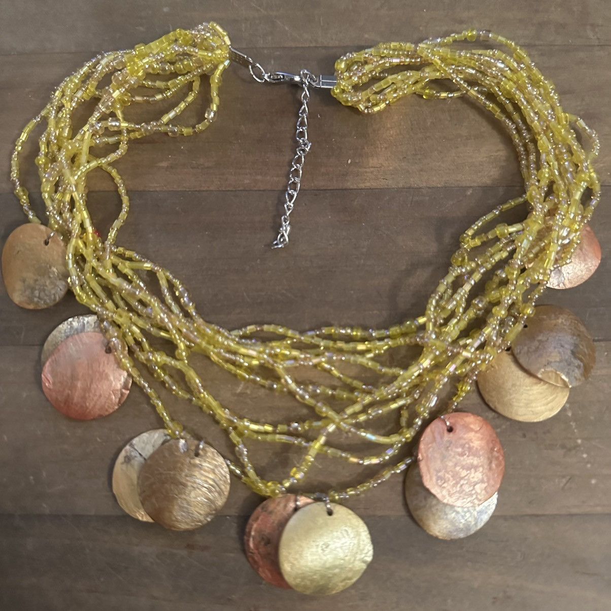 Other Multi strand yellow seed bead shell dangle necklace Size ONE SIZE - 2 Thumbnail