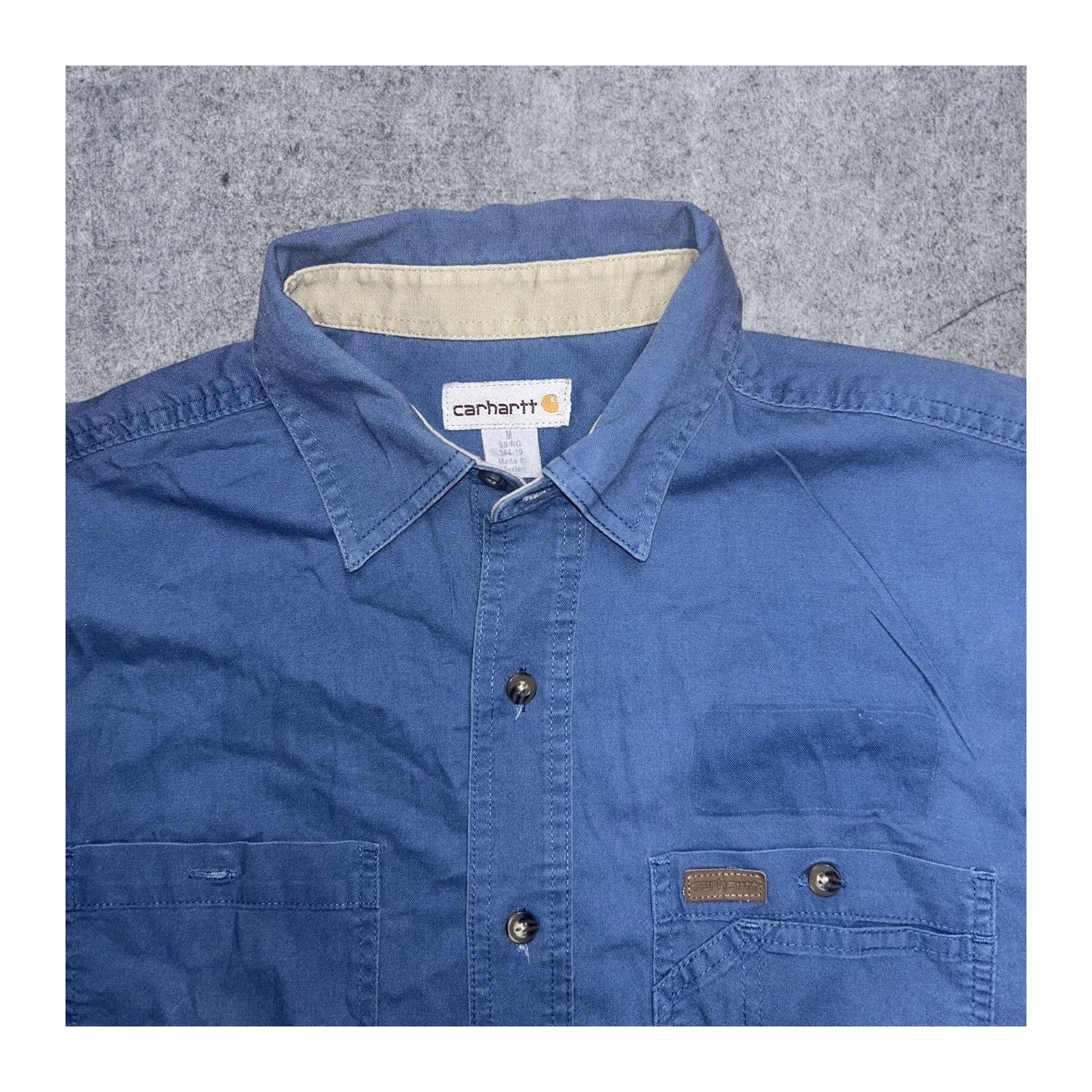 Carhartt Carhartt Mens Medium Blue Denim Work Poly Button Up Shirt Bu Size US M / EU 48-50 / 2 - 6 Thumbnail