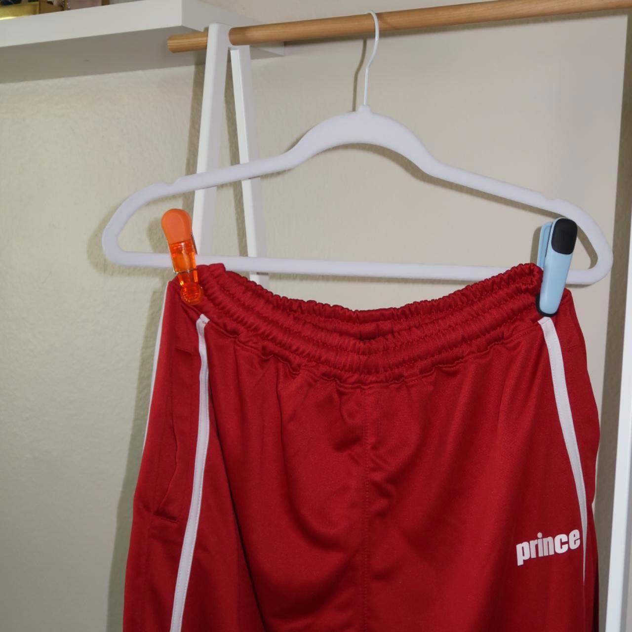 Boohoo red with white stripes basketball pants Size 28" / US 6 / IT 42 - 5 Thumbnail
