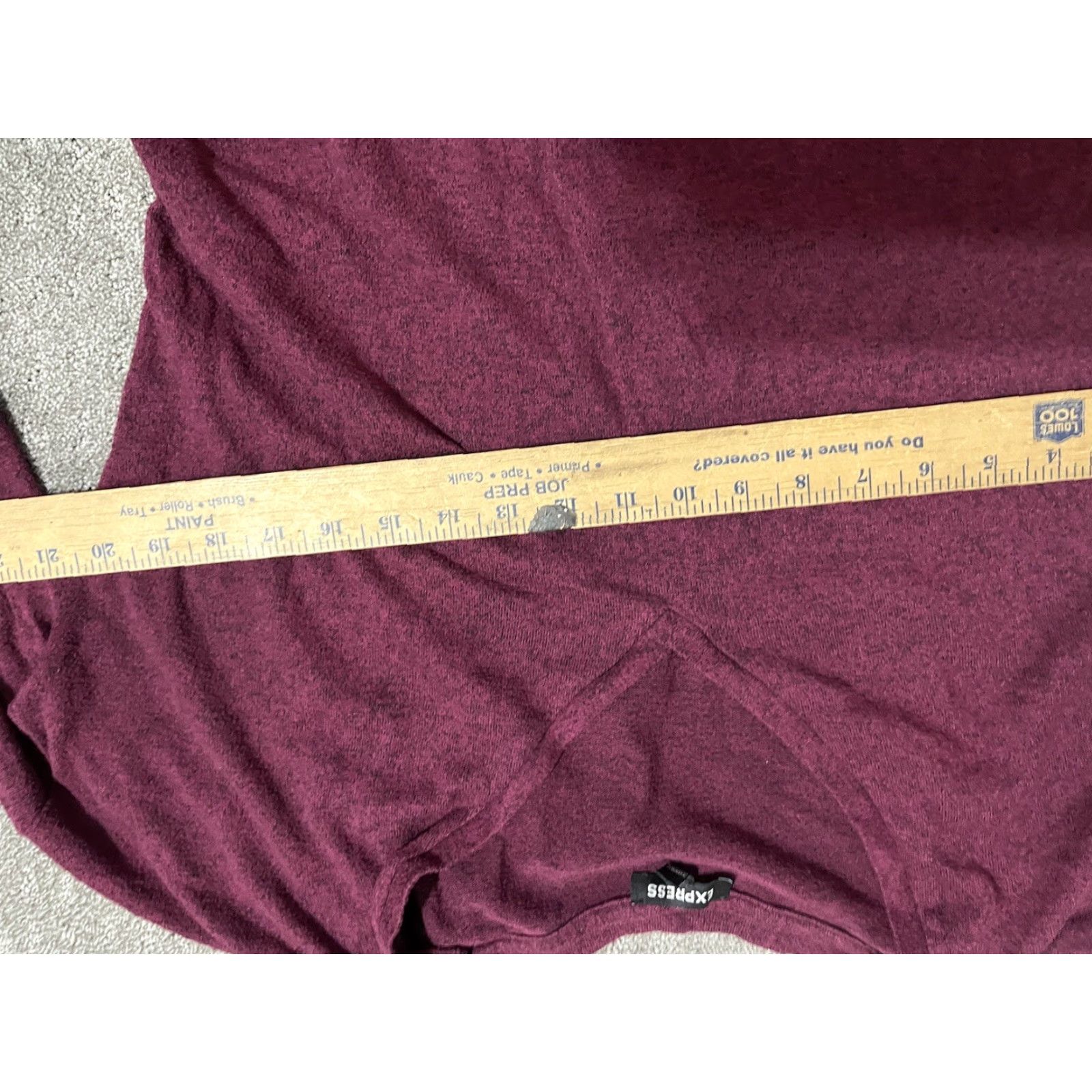 Express Express Women’s Small Sweatshirt 1/2 Sleeve V Neck Hi Low Casual Maroon Polyester Rayon Knit T-Shirt Basic Fall Spring Summer Size S / US 4 / IT 40 - 4 Thumbnail