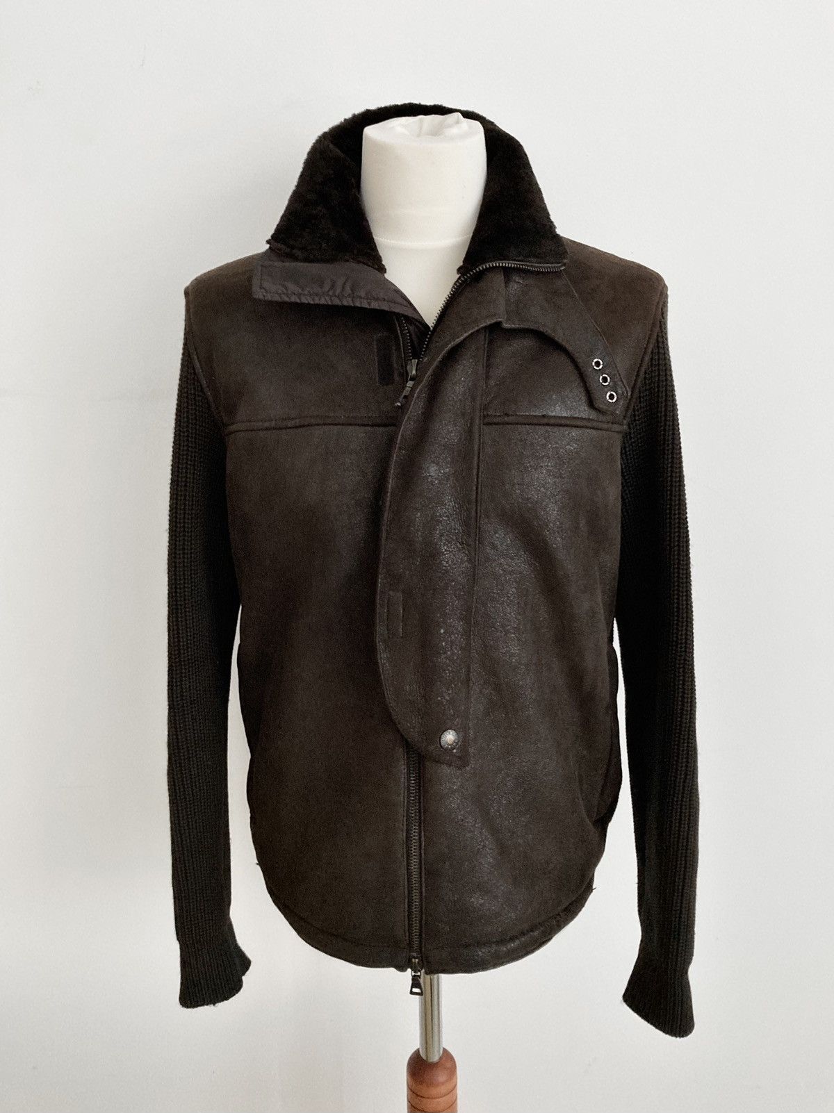 Prada Sheepskin Aviator Zip Knit Jacket Size US M / EU 48-50 / 2 - 1 Thumbnail