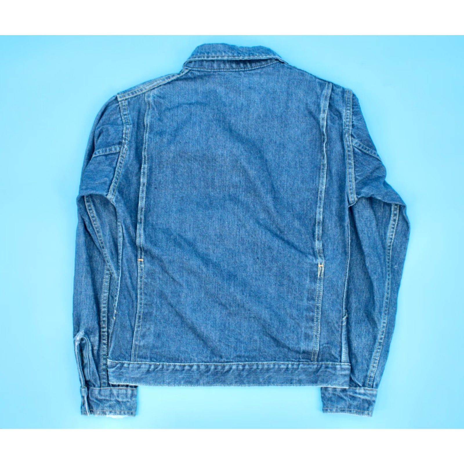 Vintage VTG Big Smith Denim Jacket Sz 36 60s 70s Cotton Jean Jacket Vintage Mens Blue Denim Jacket Small 1960s Leather/Time? Size US 36 / EU 52 - 2 Thumbnail