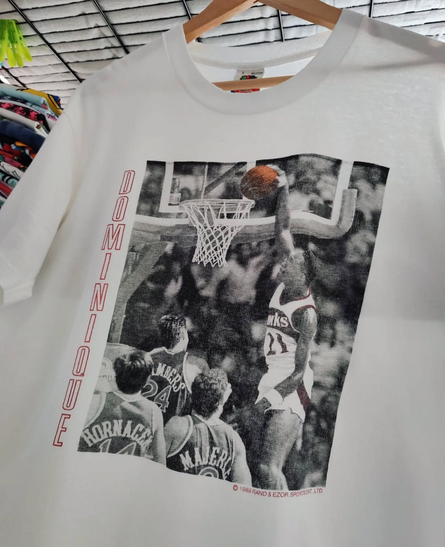 Fruit Of The Loom × NBA × Vintage Vintage 1989 Dominique Wilkins, Atlanta Hawks Size US L / EU 52-54 / 3 - 3 Thumbnail