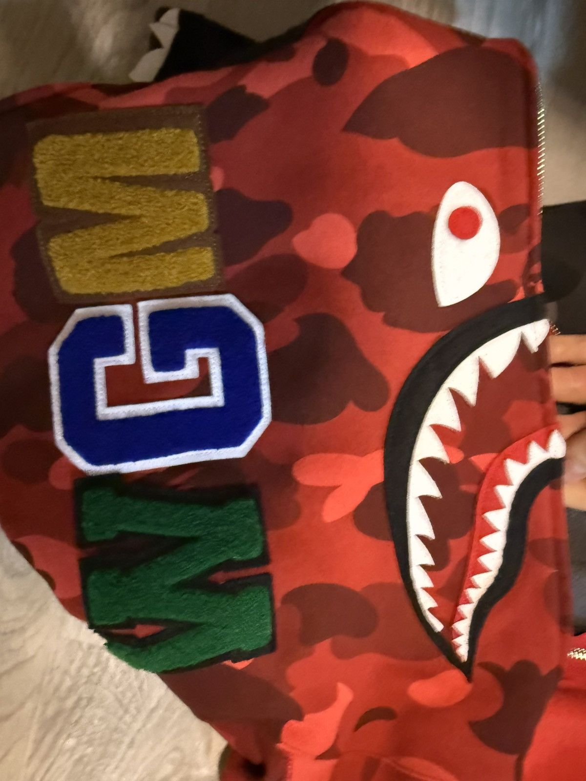 Bape bape camo split hoodie red black Size US XL / EU 56 / 4 - 4 Thumbnail