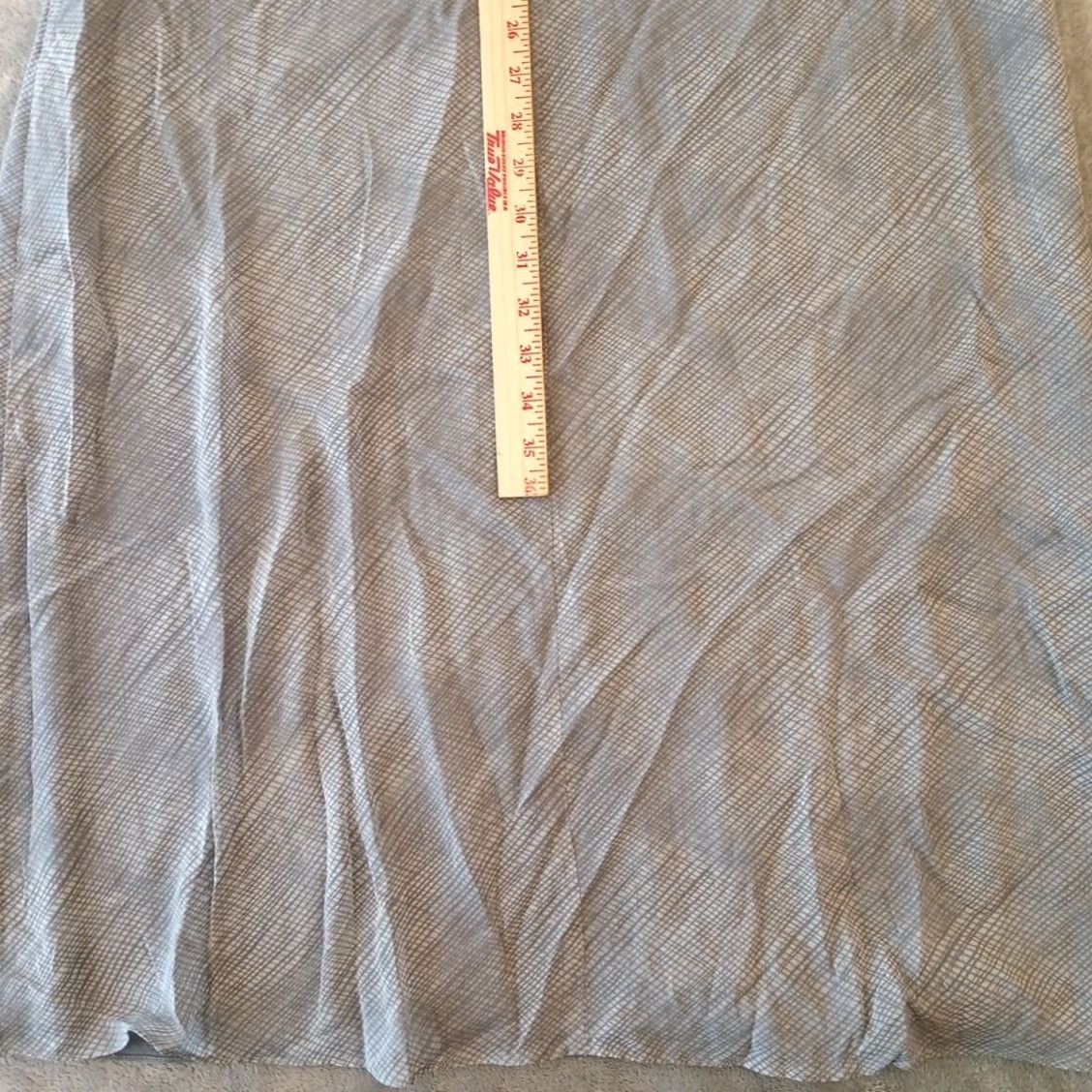 Vintage Chelsea Cambell Maxi Dress Long Gray Silk Lined 12 Geometric Short Sleeve Round Neck Zip Women Size 34" / US 12 / IT 48 - 6 Thumbnail