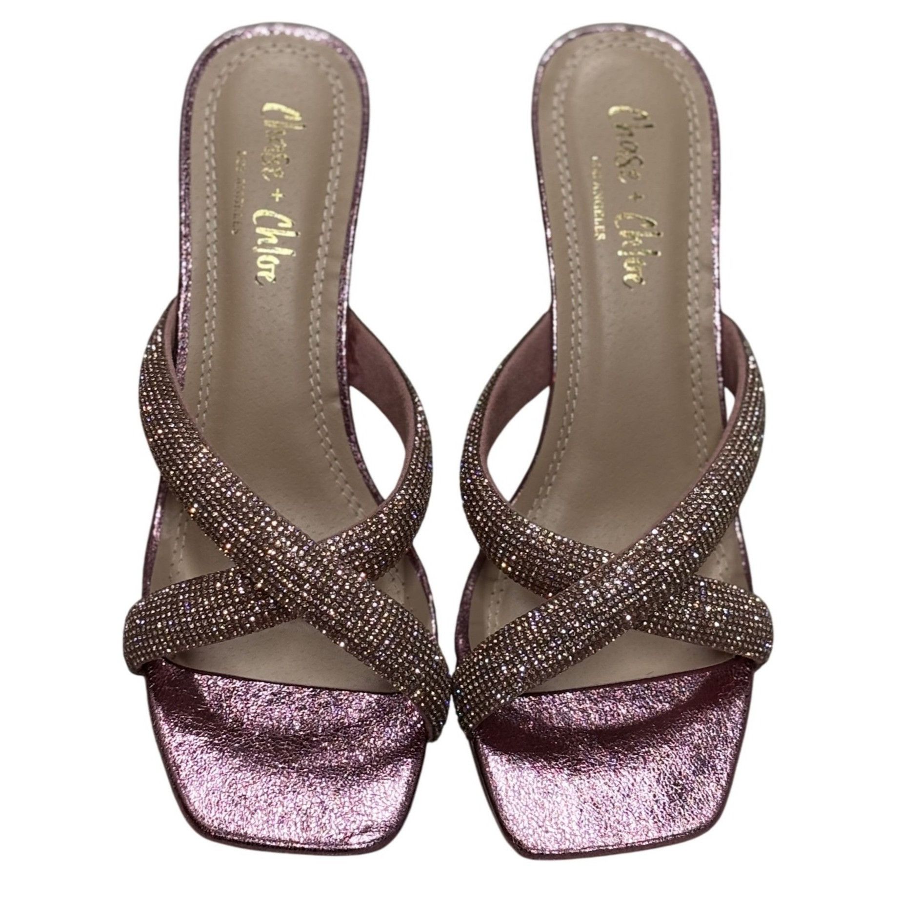Other CHASE+CHLOE / Olla-1 / Pink / Rhinestone Embellished Cross-S Size US 8.5 / IT 38.5 - 4 Thumbnail