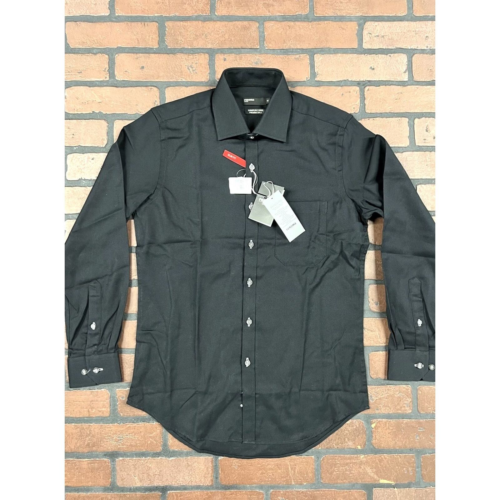 Vintage VINTAGE Renoma Classic Men's Shirt 15 Black Slim Button-Down | NWT Size US M / EU 48-50 / 2 - 2 Thumbnail