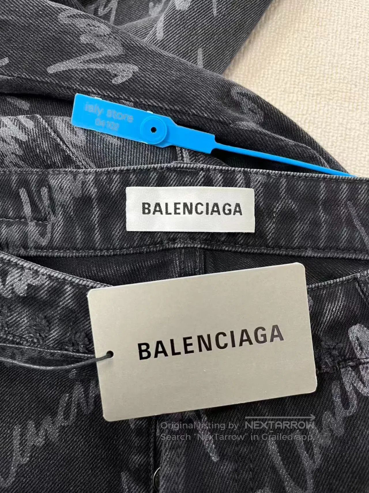 Balenciaga Balenciaga Logo Print Wide-Leg Men's Jeans. Size US 27 - 4 Thumbnail