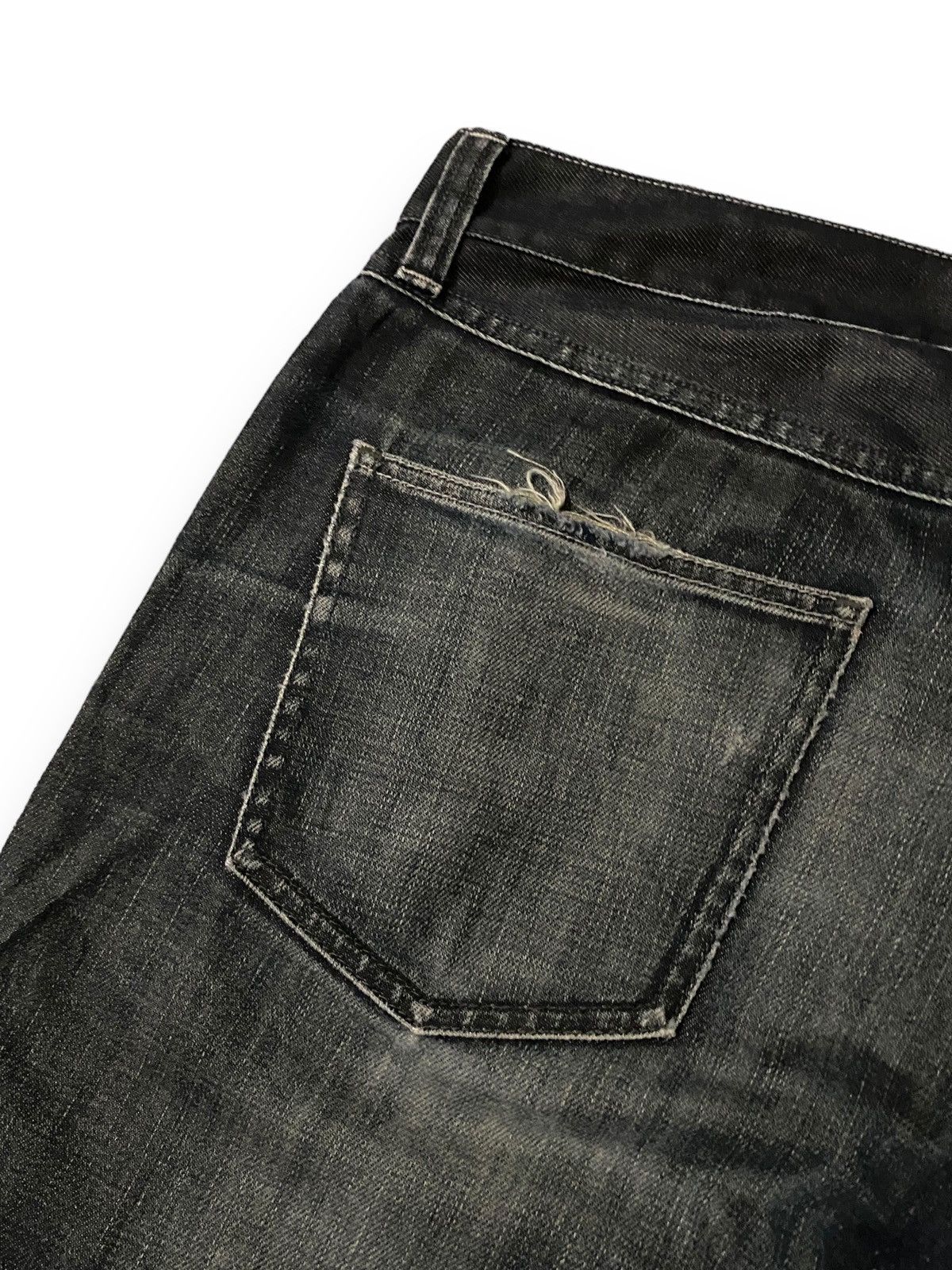 Black Label Japan BACK NUMBER BLACK LABEL Washed Distressed Jeans Denim Size US 35 - 15 Thumbnail
