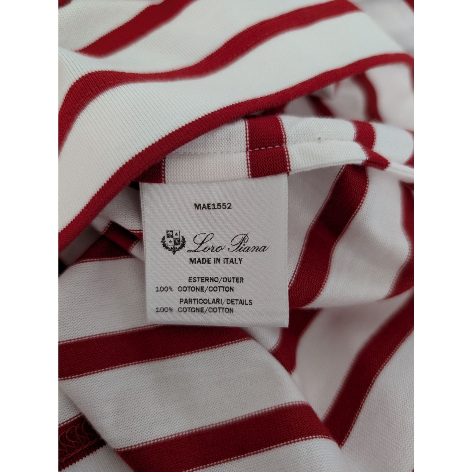 Loro Piana o1rshd1 Men's T-Shirt ML Riomaggiore in White/Red Size US XL / EU 56 / 4 - 11 Thumbnail