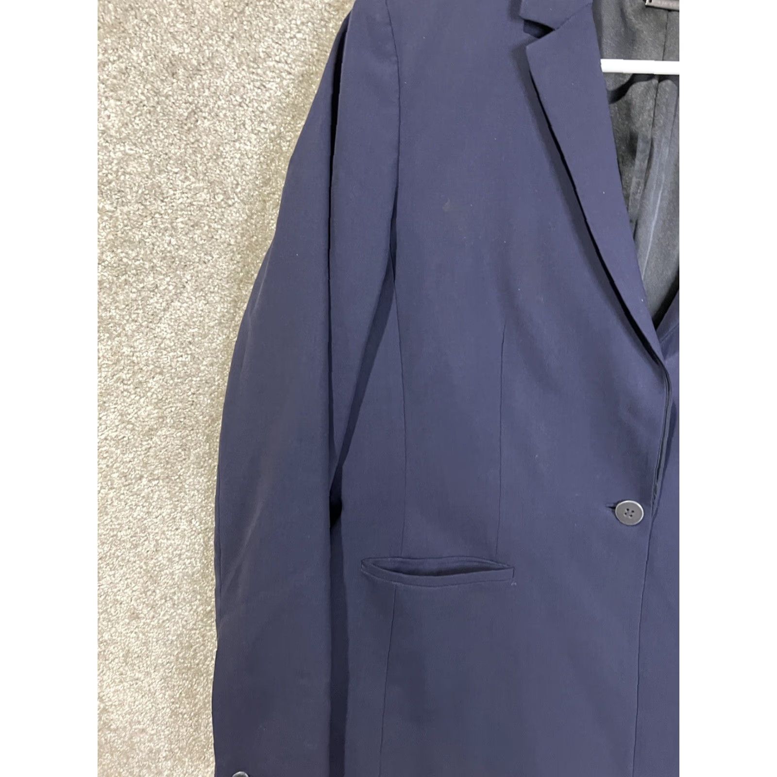 Elie Tahari Navy Blue Blazer Jacket Wool Blend One Button Size 8 Size M / US 6-8 / IT 42-44 - 5 Thumbnail