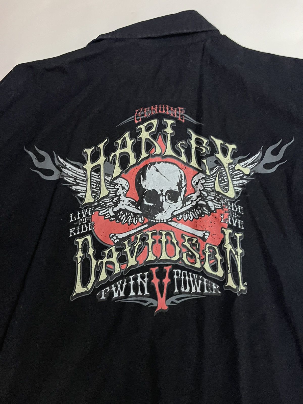 Harley Davidson XL Bone Skull Angel Wings button up Harley Davidson Size US XL / EU 56 / 4 - 3 Thumbnail