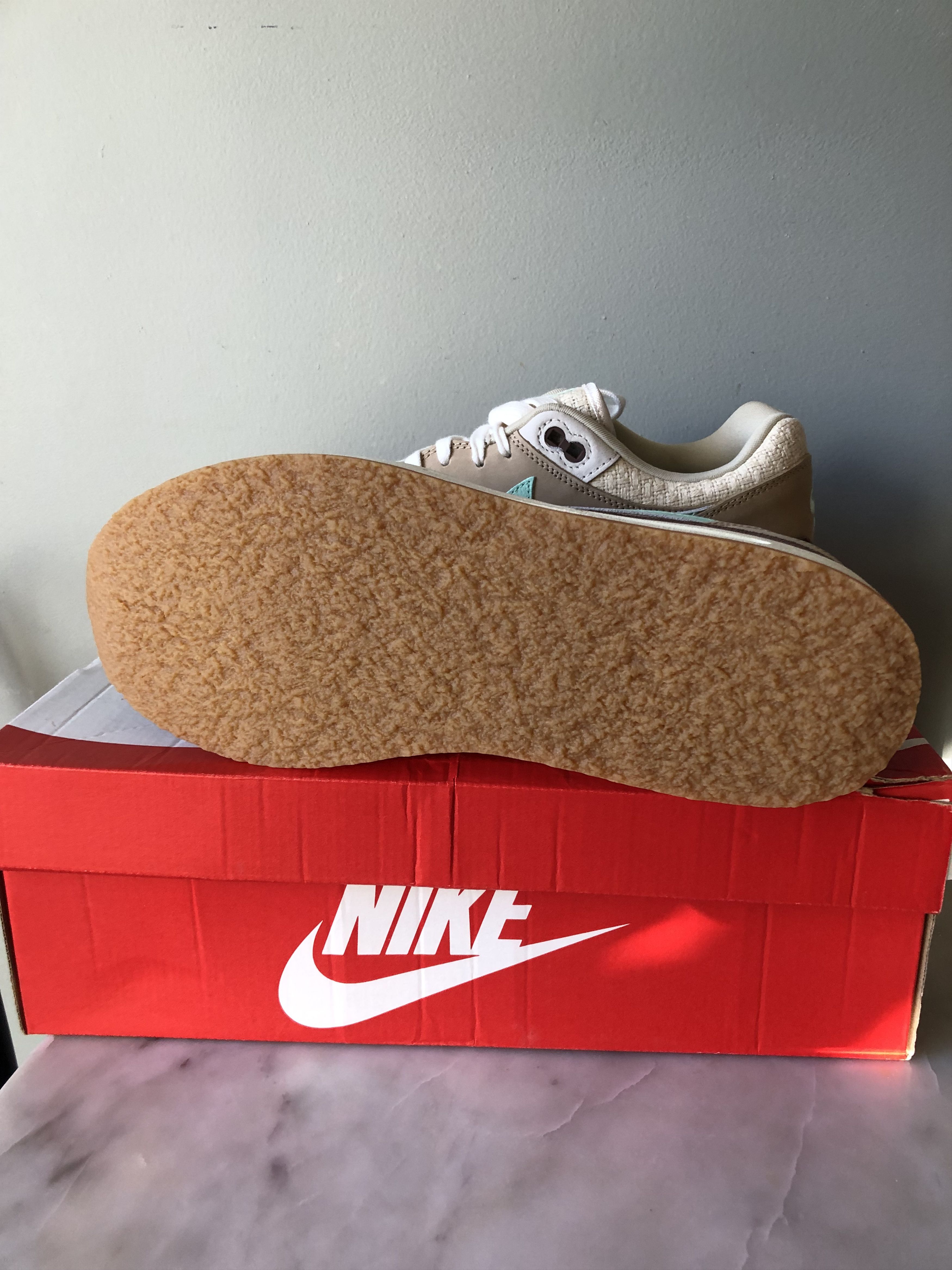 Nike Nike Air Max 1 Crepe Hemp Mint Brown Mens Brand New DS sz 12 Size US 12 / EU 45 - 3 Thumbnail