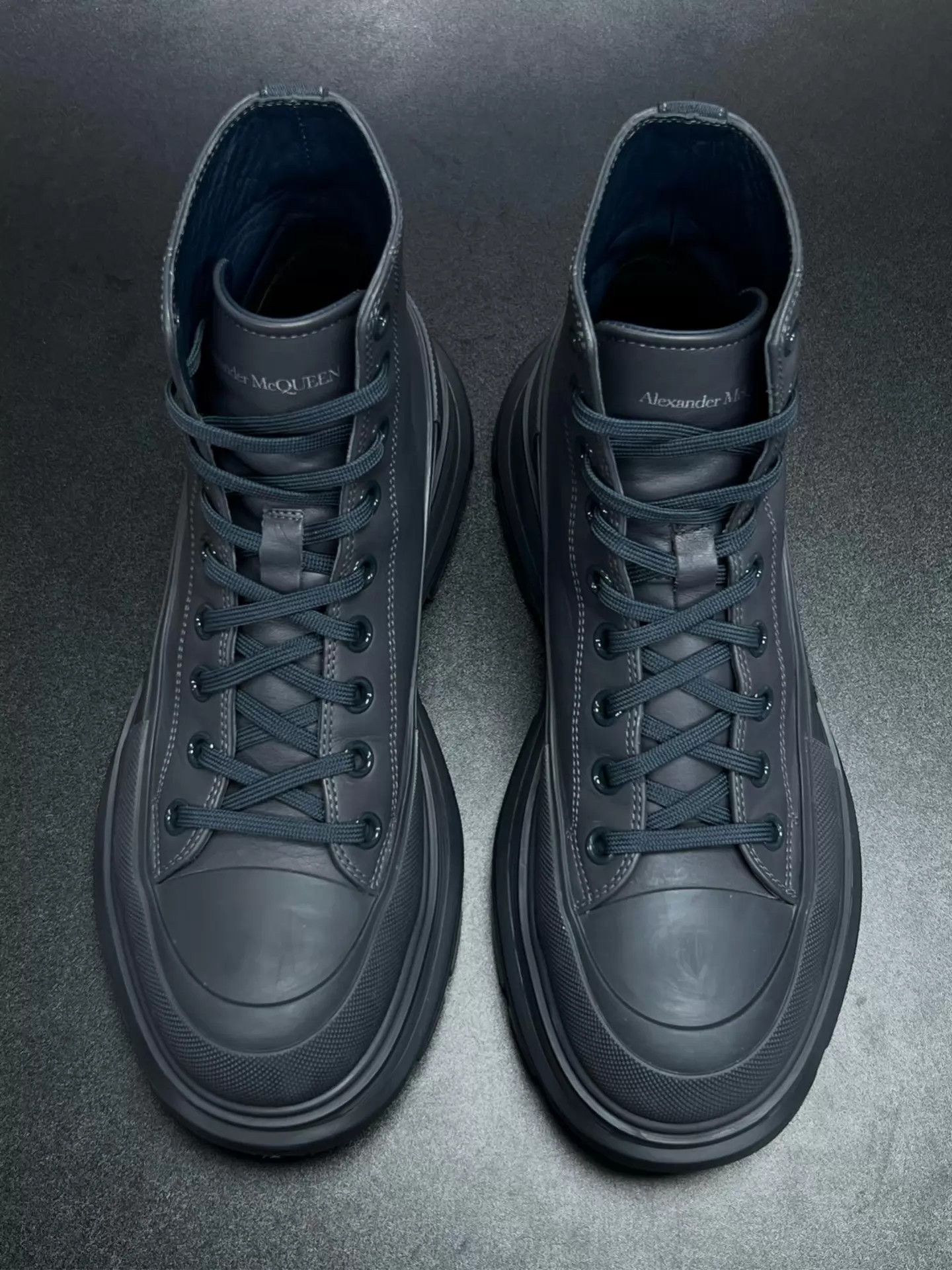 Alexander McQueen MCQ Tread Slick Mid-Calf Boots Smoke-Gray 41 Like New Size US 8 / EU 41 - 3 Thumbnail