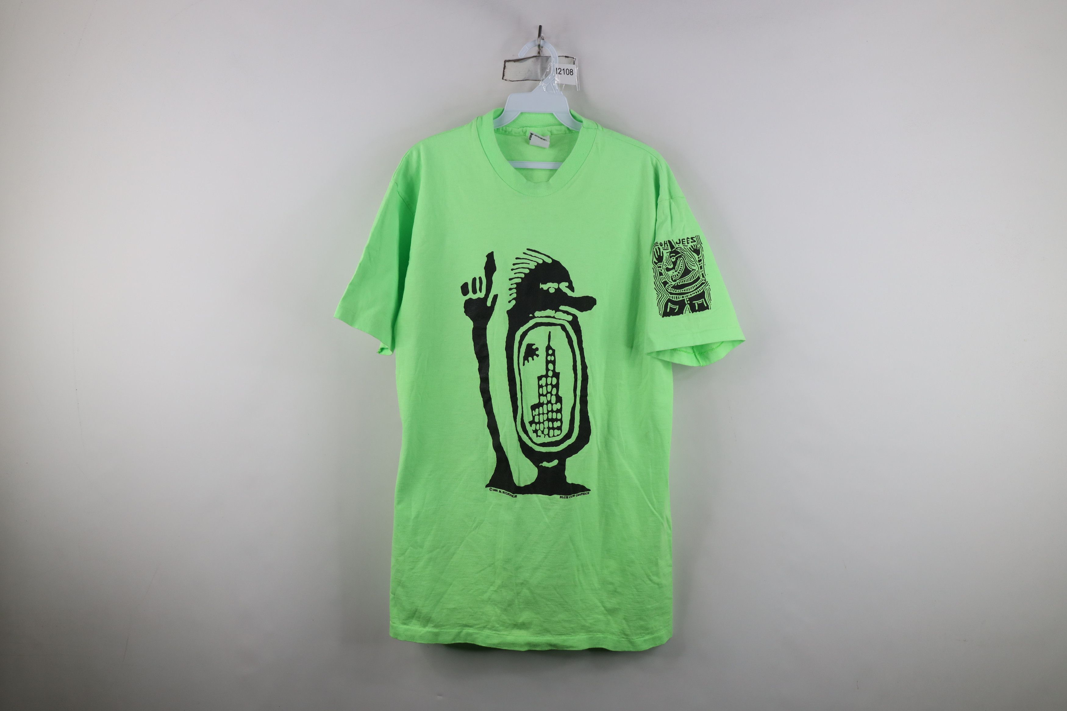 Vintage Vintage 90s Streetwear Art Blue Cow Graphics T-Shirt USA Size US L / EU 52-54 / 3 - 1 Thumbnail