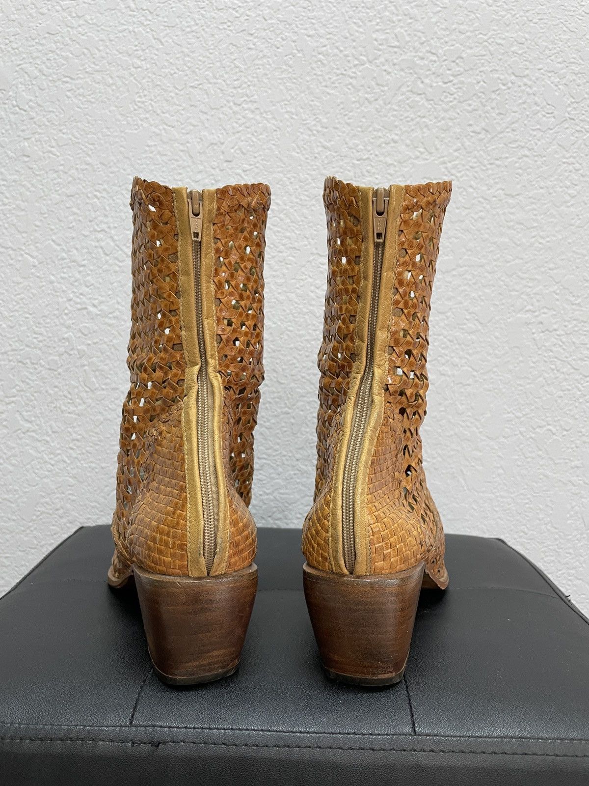 If Six Was Nine × Japanese Brand × Vintage Vintage Italian Bottega Veneta Style Leather Biker Boots Size US 8 / IT 38 - 10 Thumbnail