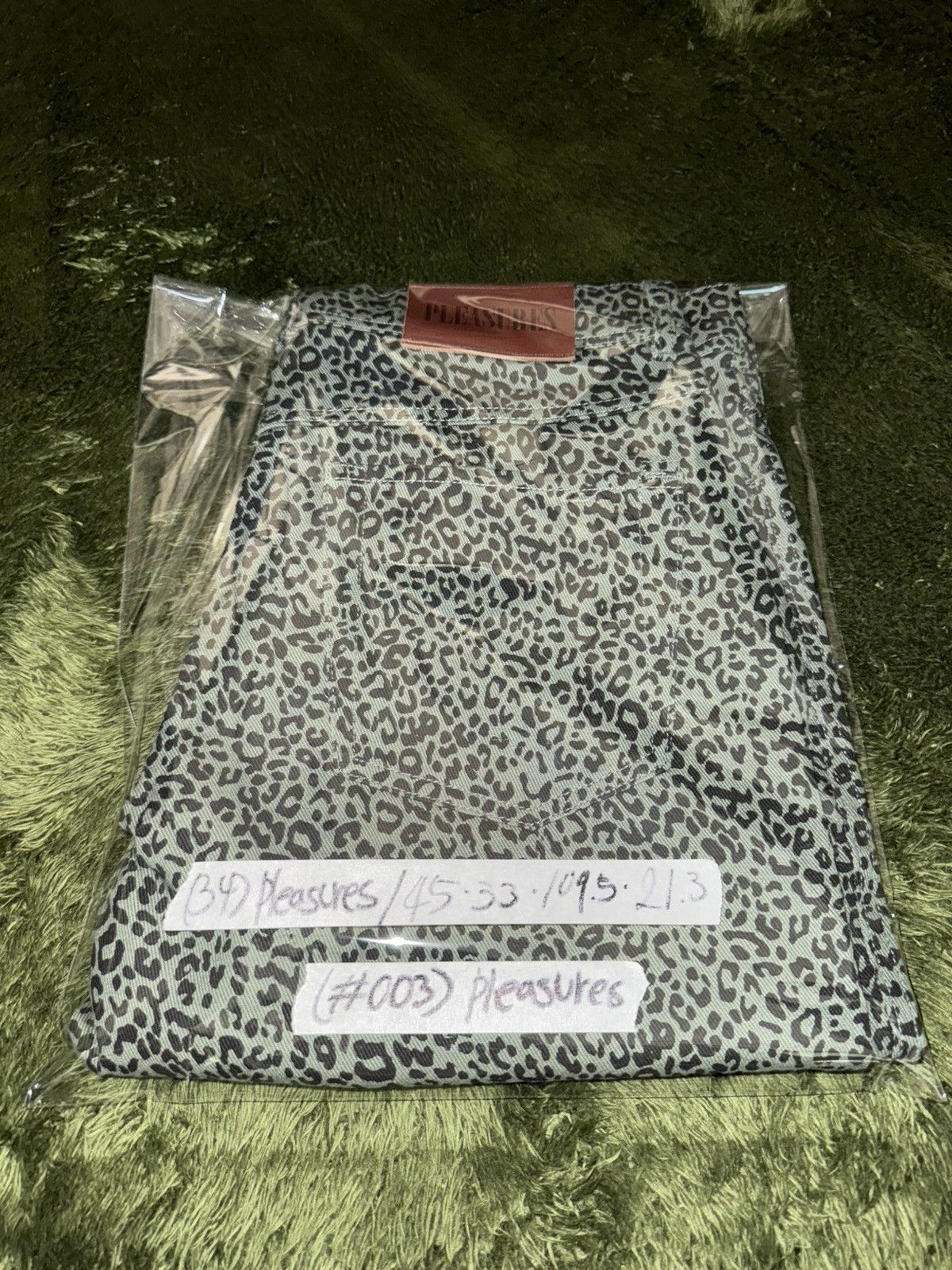 Pleasures [34] Pleasures crystal leopard pattern denim pants green Size US 34 / EU 50 - 12 Thumbnail