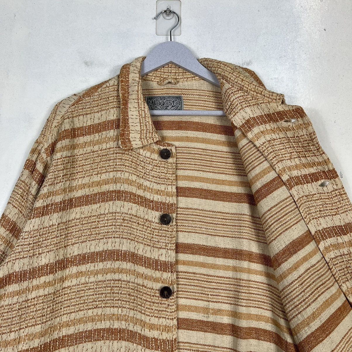 Japanese Brand 🔥 80s VINTAGE MILAGOSTA INDIA INDIGO STRIPE JACKET Size US L / EU 52-54 / 3 - 10 Thumbnail