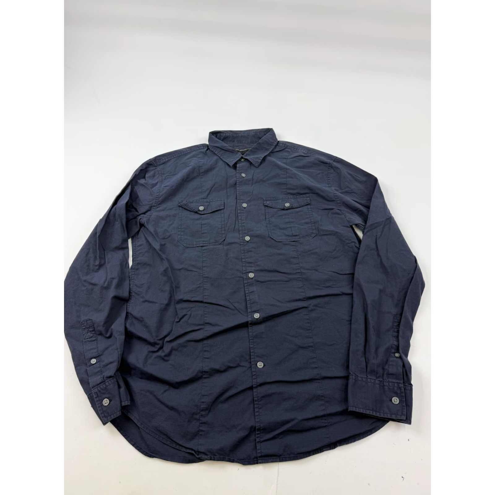 John Varvatos John Varvatos Shirt Mens L Blue Solid Long Sleeve Button Up Pockets Casual Size US L / EU 52-54 / 3 - 2 Thumbnail