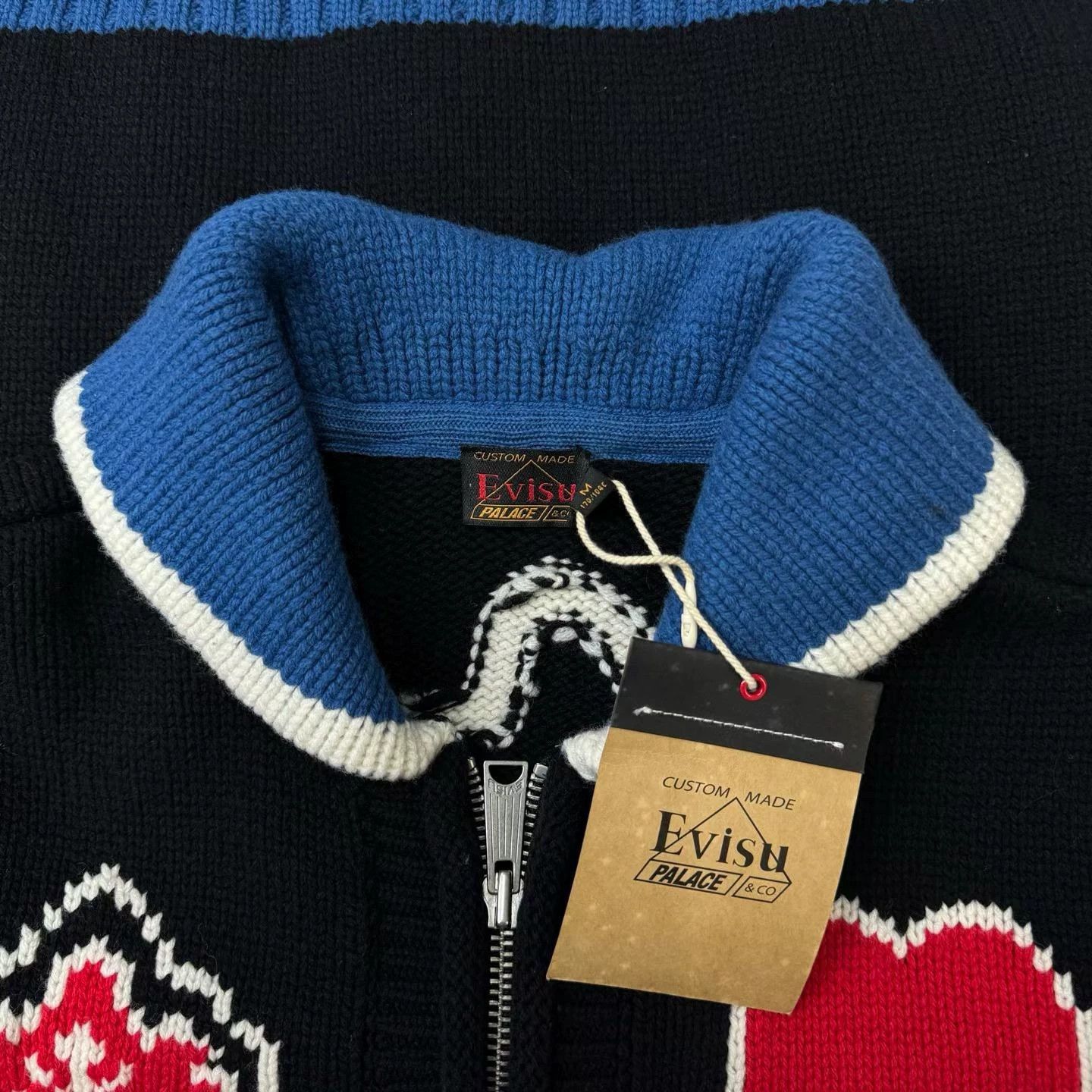 Other PALACE X EVISU Black and Blue Heart Zipper Sweater Size M / US 6-8 / IT 42-44 - 4 Thumbnail