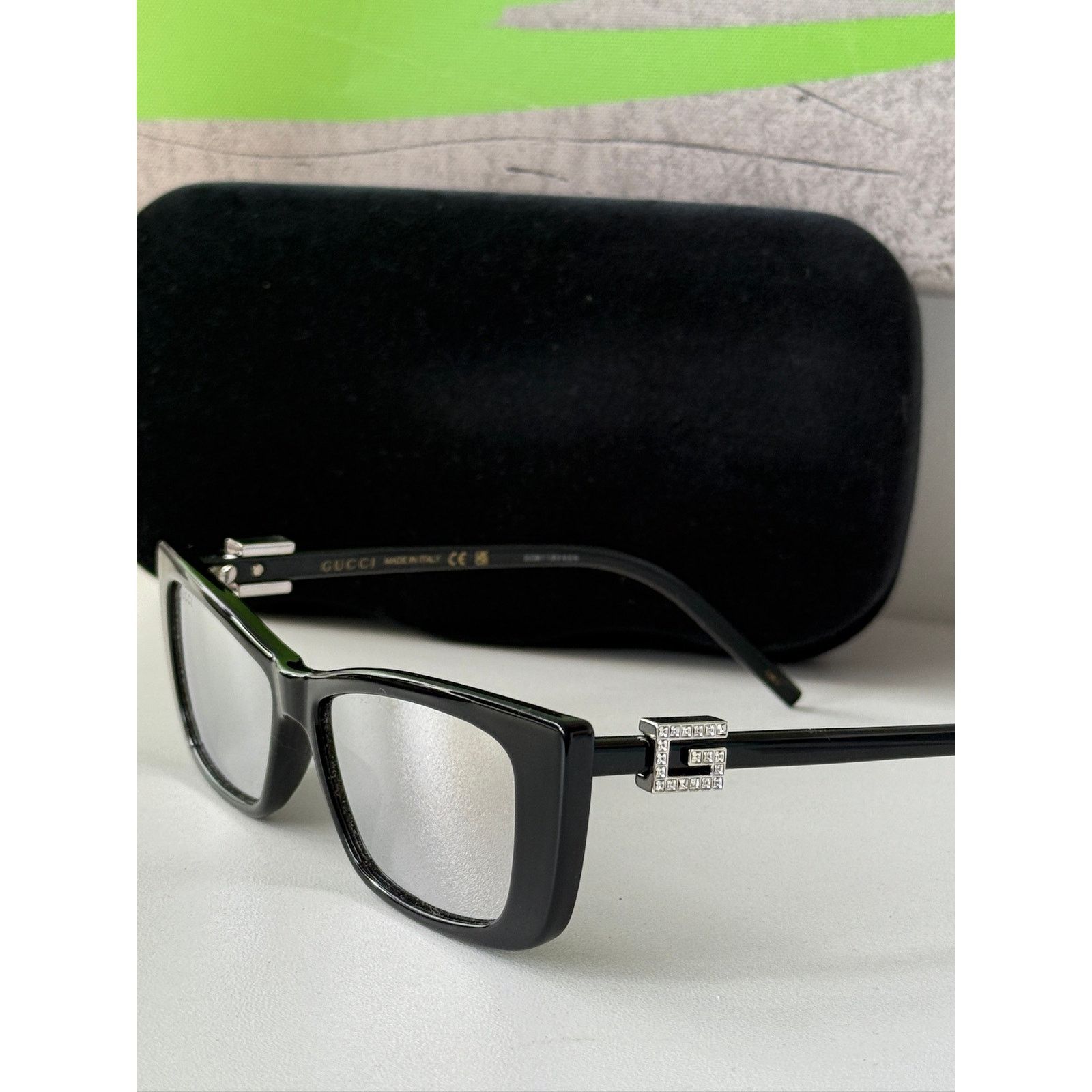 Gucci NEW Gucci GG1681S Black Silver Mirror Cat Eye Sunglasses Size ONE SIZE - 3 Thumbnail