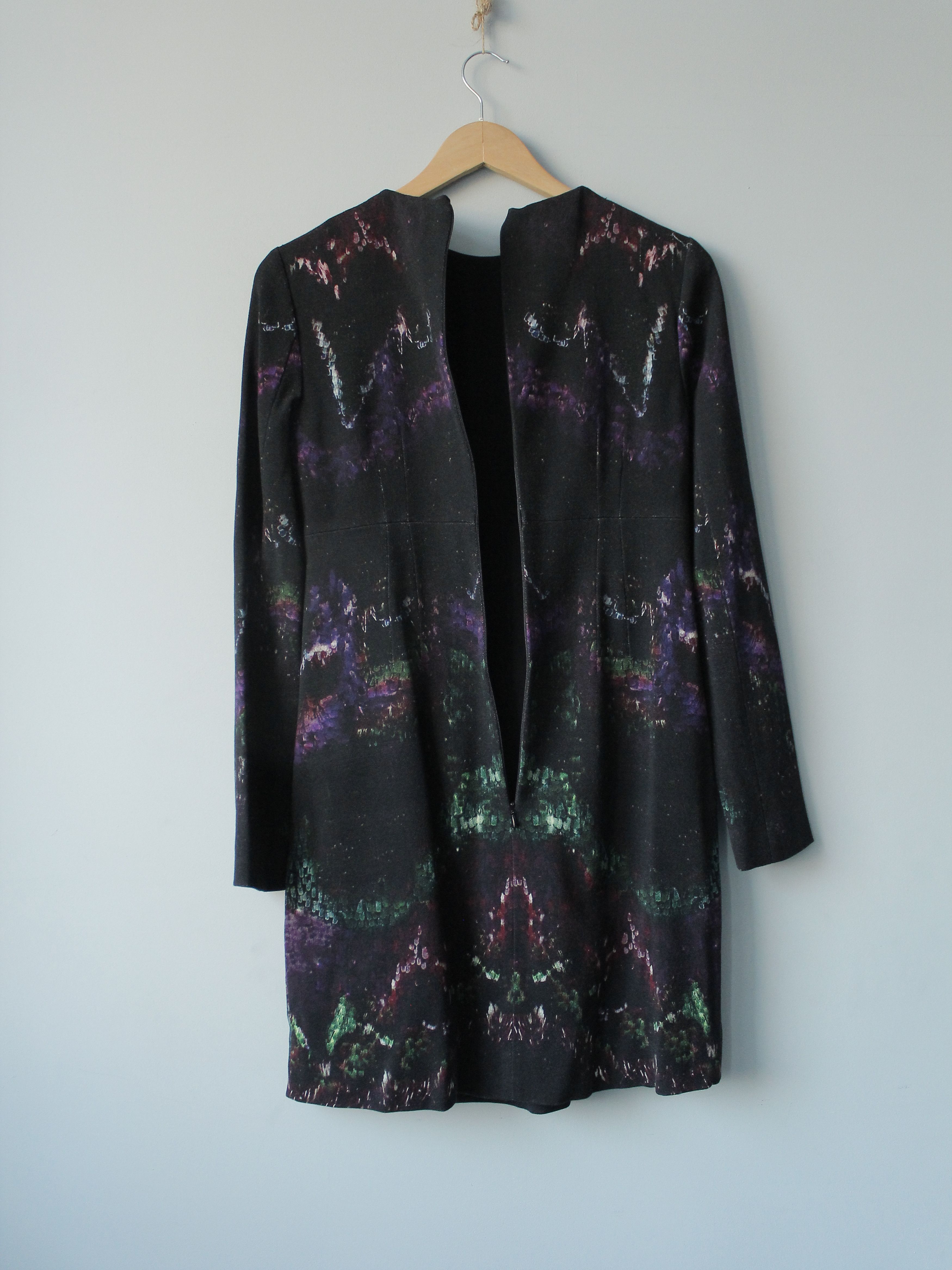 Alexander McQueen Alexander McQueen Midi Wool moth print jersey Dress Silk Size S / US 4 / IT 40 - 4 Thumbnail