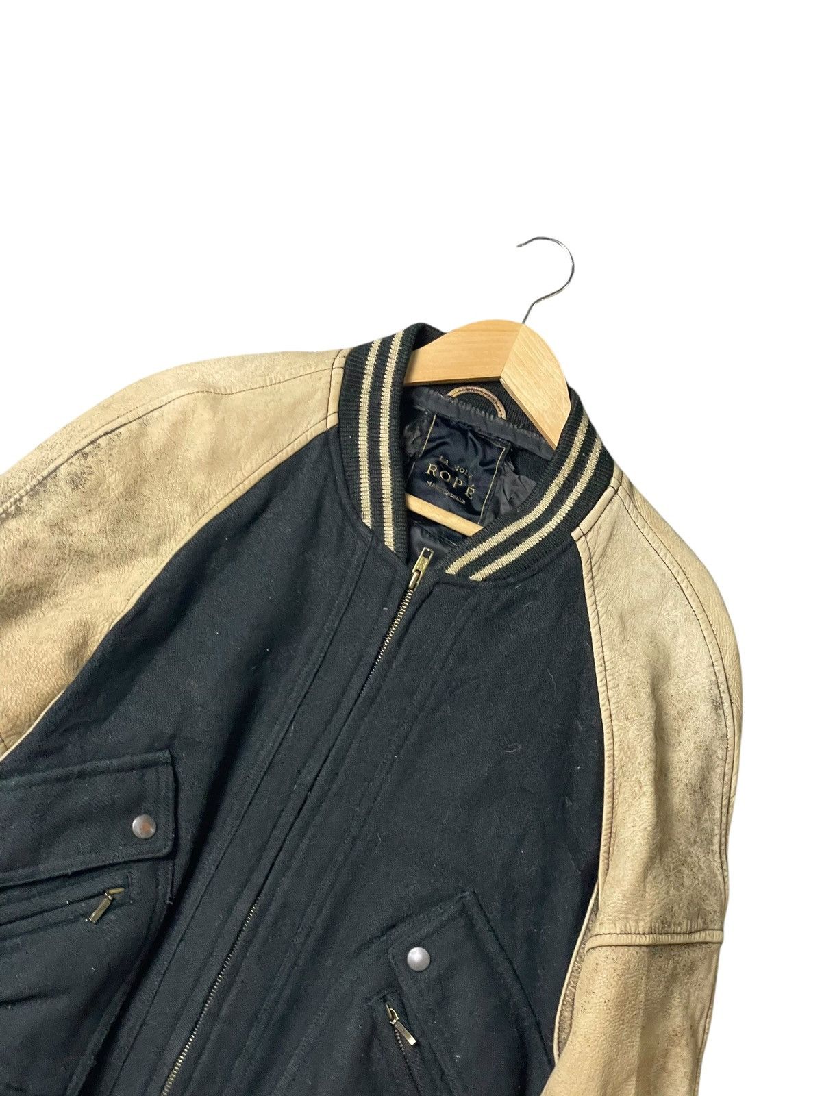 Japanese Brand × Vintage La Mode ROPÉ Leather Varsity Jacket (98) Size US XS / EU 42 / 0 - 2 Thumbnail