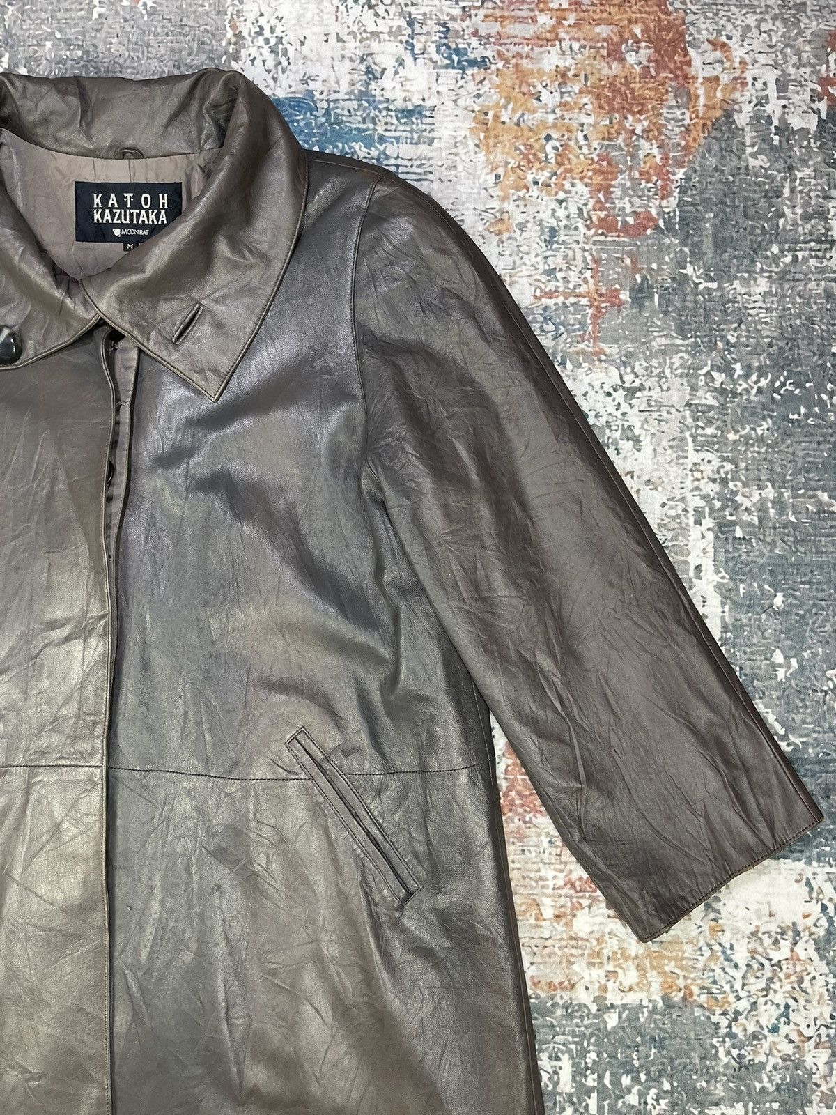 Tete Homme Vtg Katoh Kazutaka Distressed Leather Coats Size M / US 6-8 / IT 42-44 - 6 Thumbnail
