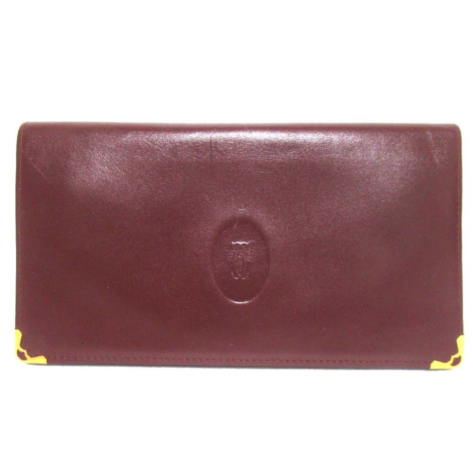 Cartier Cartier Must Line Bifold Long Wallet with Bill Compartment and Coin Purse, Bordeaux, for Men Women Size ONE SIZE - 1 Thumbnail